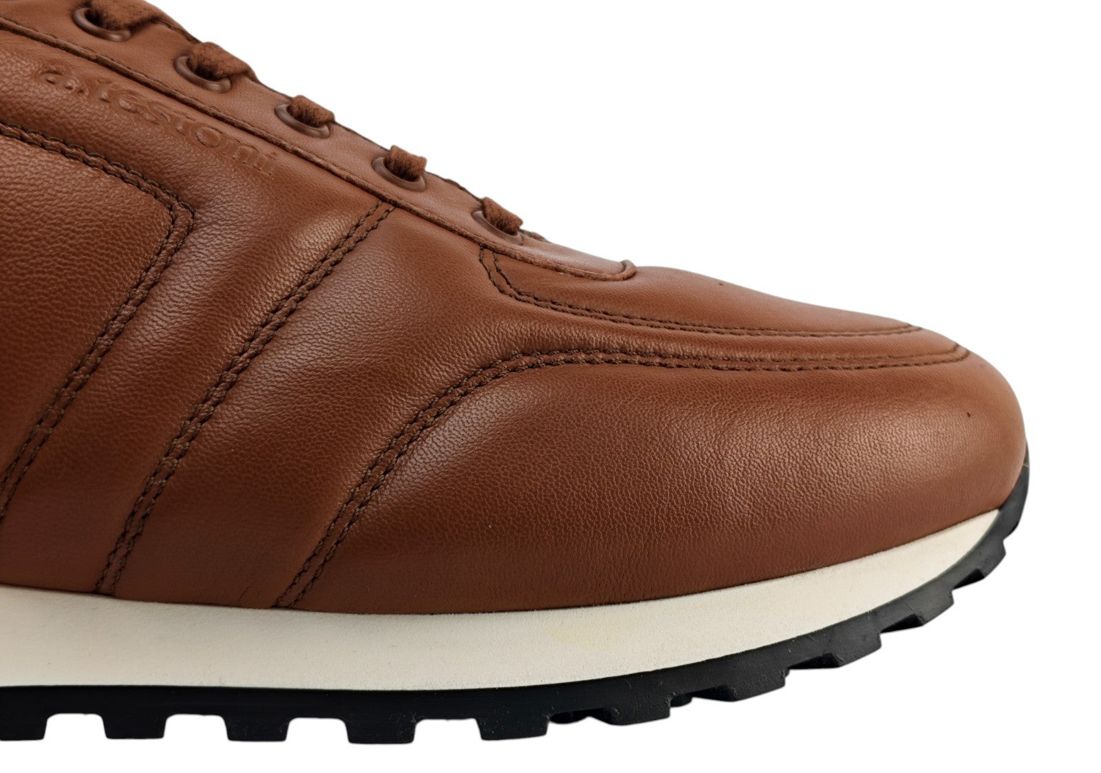 $850 TESTONI BOLOGNA Cognac Padded Sneaker Shoes Sport Nappa