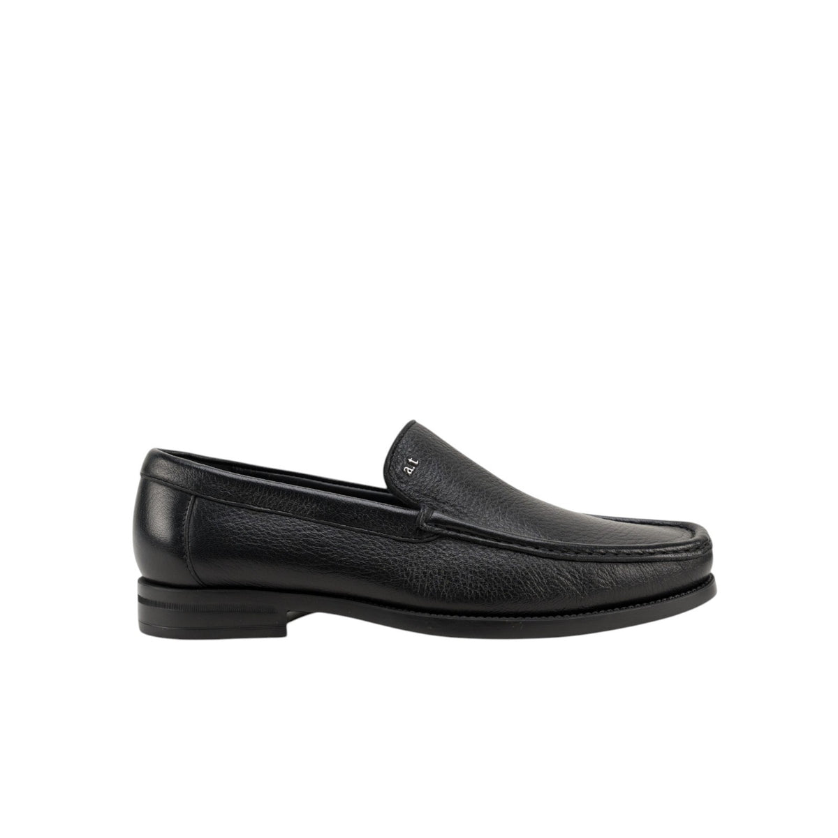 1300$ TESTONI Mocs Loafer Shoes Deer + Dark Metal Black 8 UK / 9 US / 42 IT