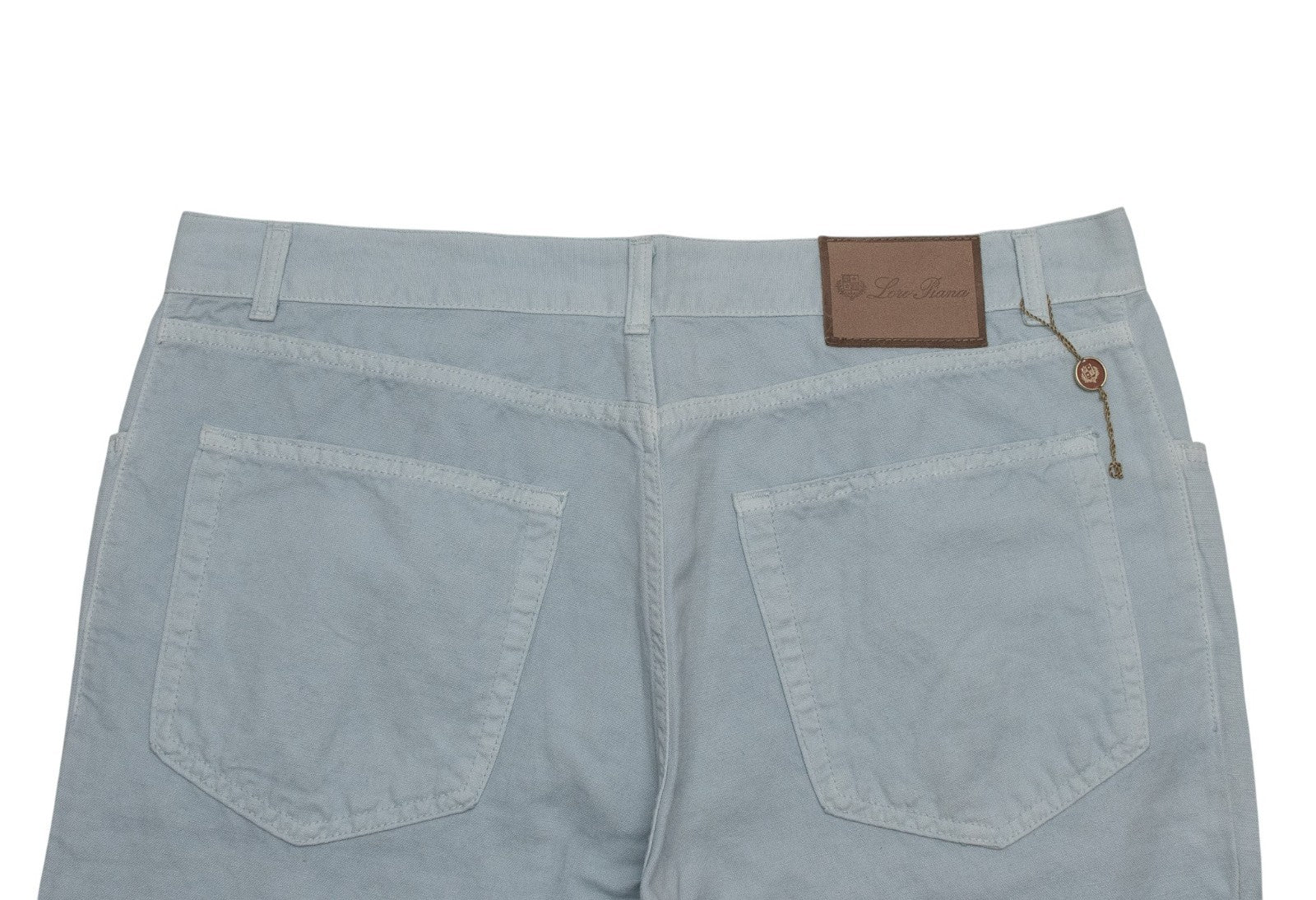 850$ LORO PIANA Sky Blue Jeans Pant Cotton Linen Regular Straight 38 US / 54 EU