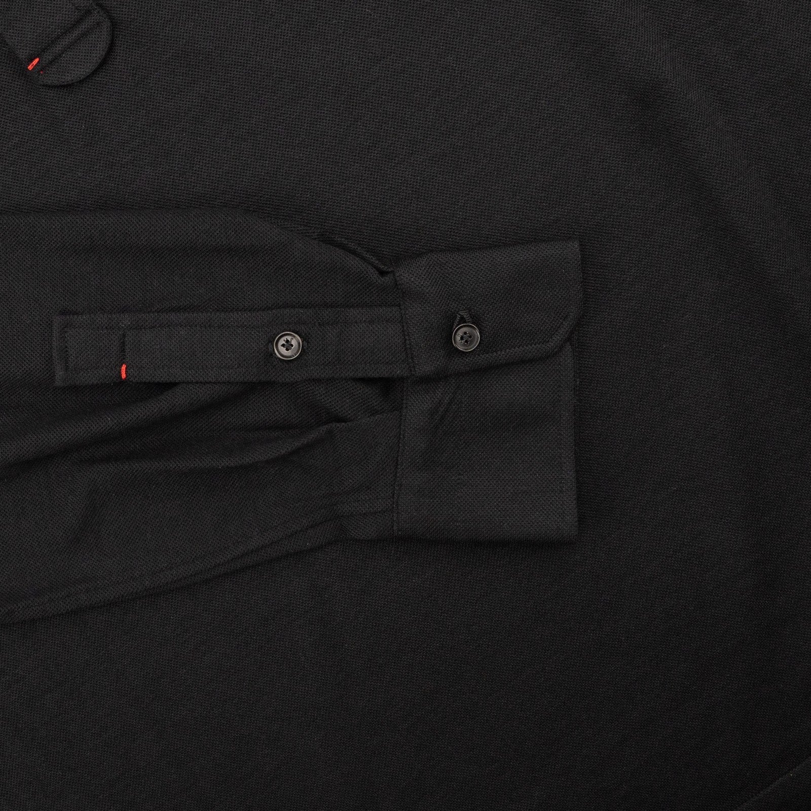 1200$ ISAIA NAPOLI "Iconico" Black Knit Polo Sweater Wool Hand-Sewn XXL