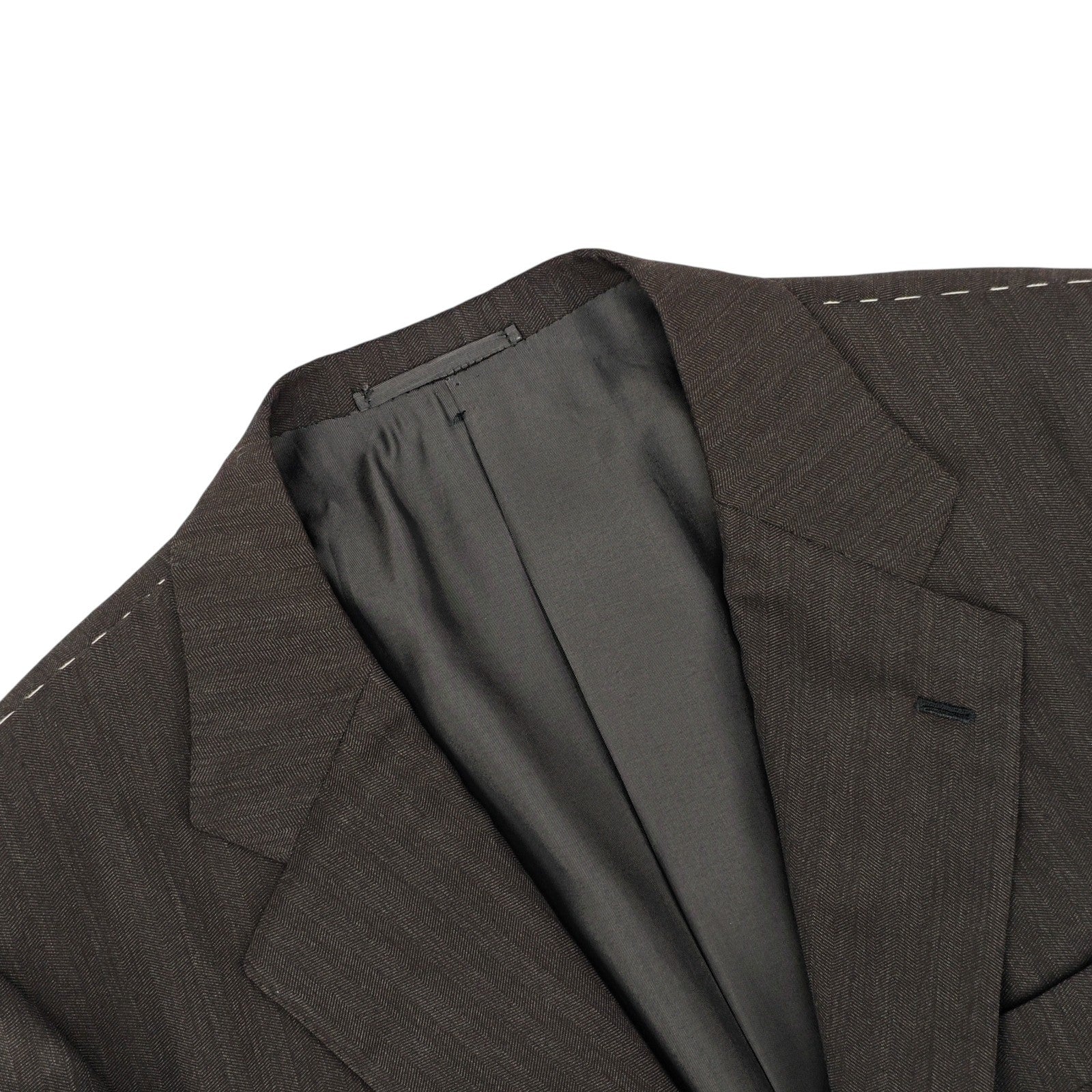 $7500 KITON NAPOLI Dark Brown Suit Total Handmade Wool Super 150’s 40 US / 50 IT