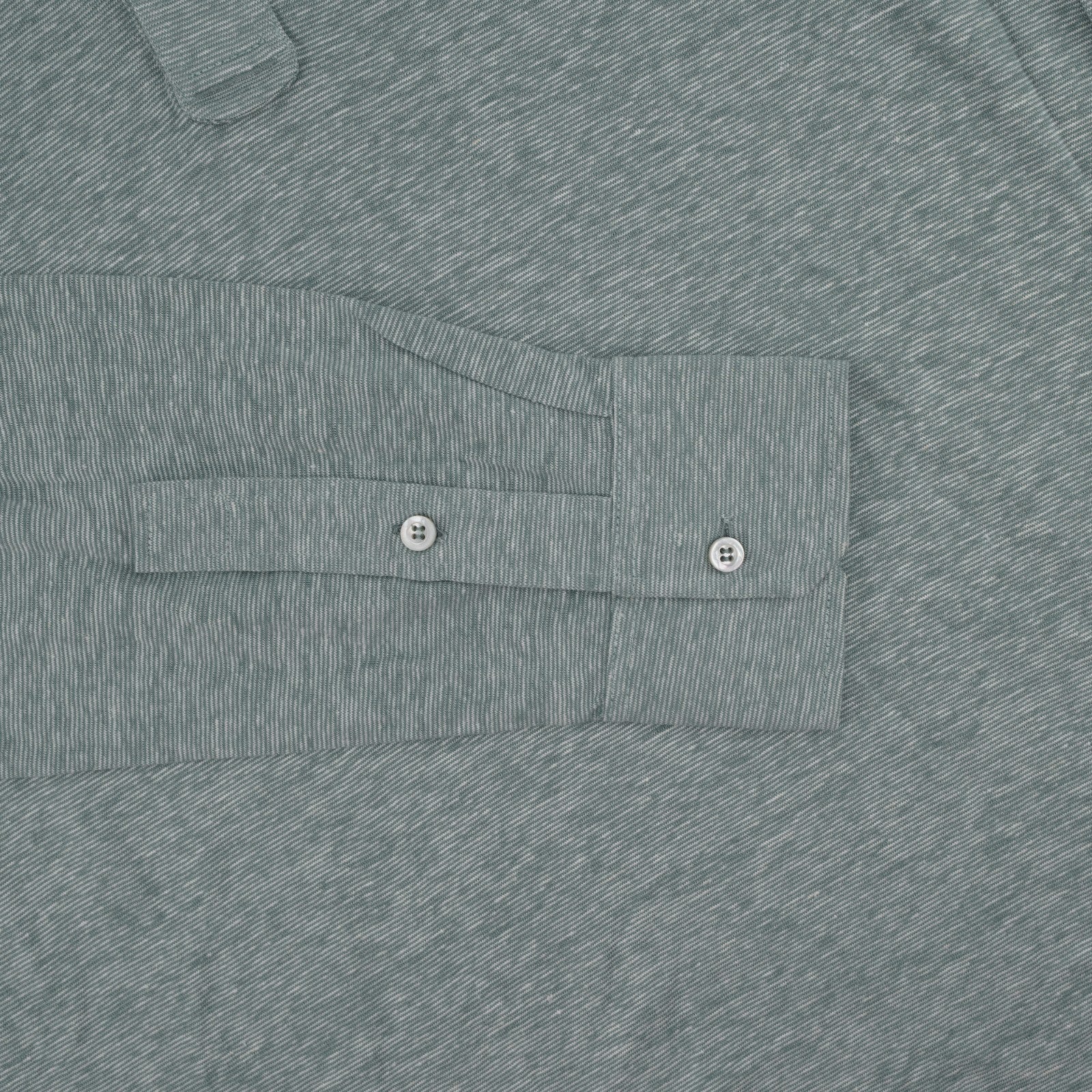850$ ISAIA NAPOLI Green Handmade Polo Long Sleeve Linen - Cotton Size M