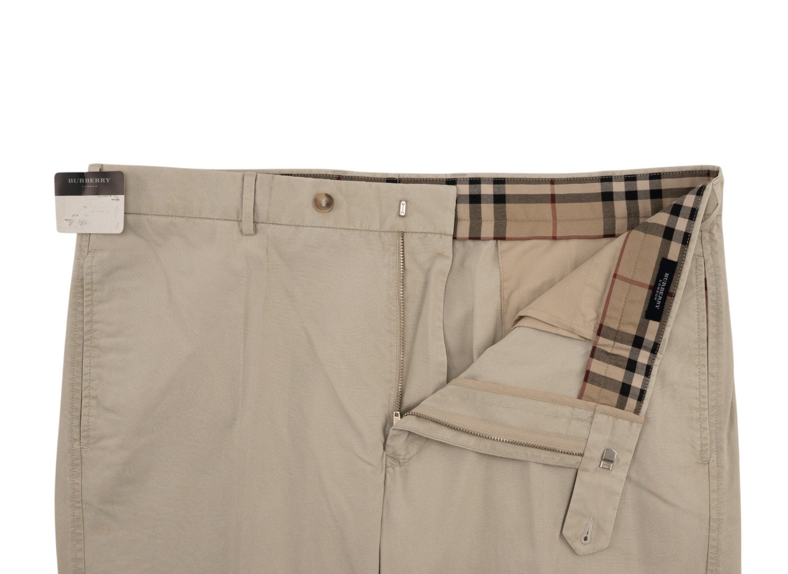 700$ BURBERRY LONDON Beige Trouser Pant Cotton Regular Fit 42 US  58 EU