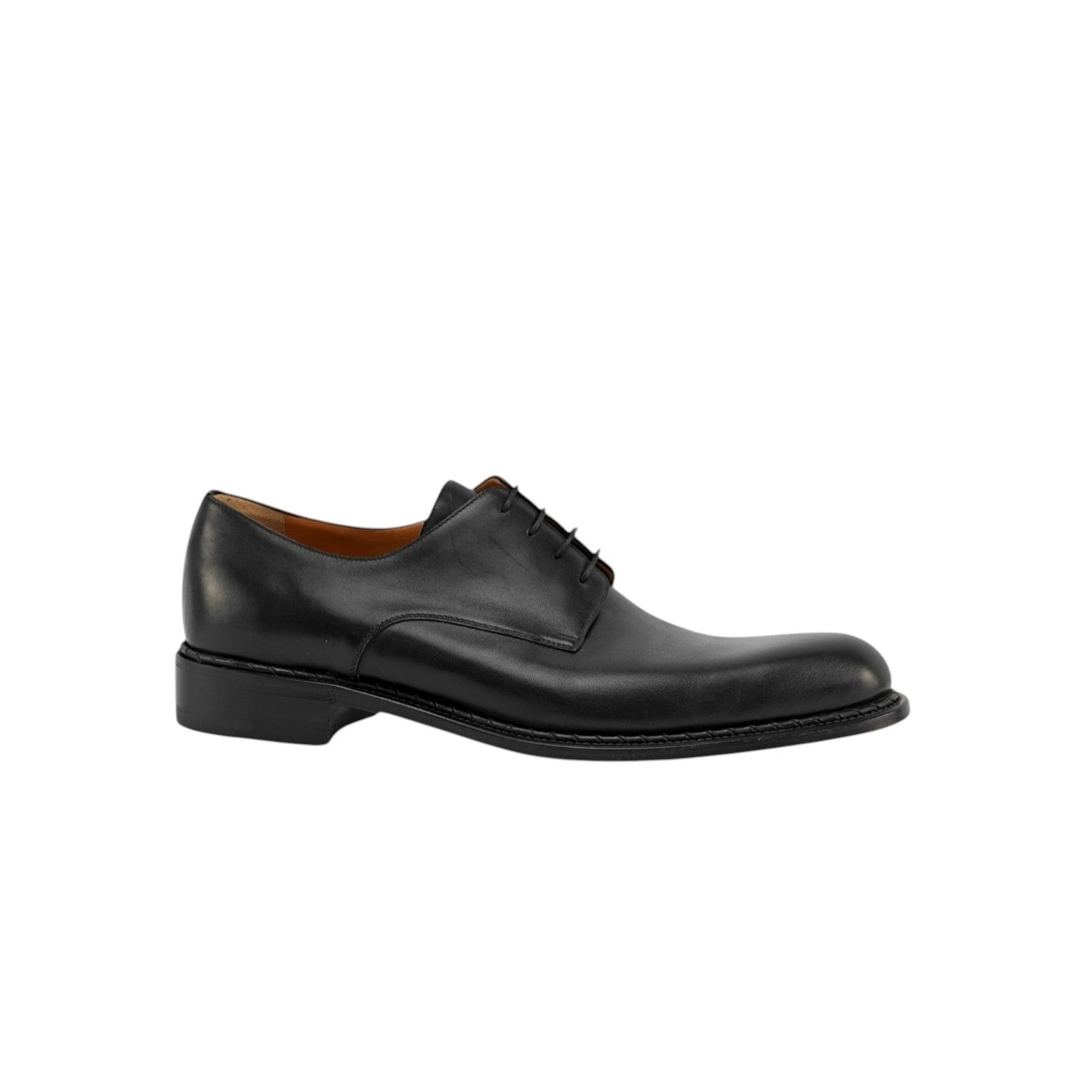 1250$ TESTONI Bolognese Construction Derby Shoes Calf Black 8 UK / 9 US / 42 IT