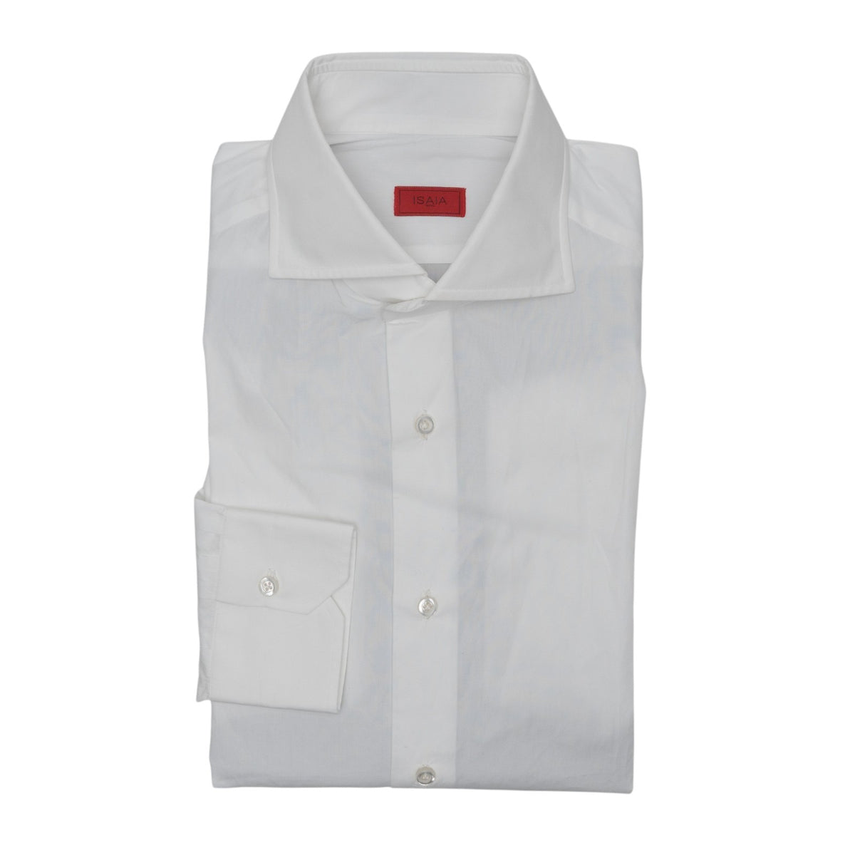 750$ ISAIA NAPOLI "Mix" Dress Shirt Hand-Sewn White Fine Cotton 15.75 - 40