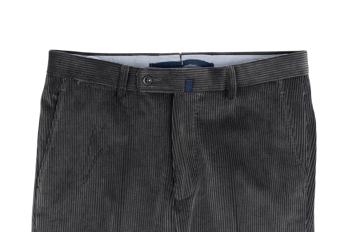 625$ RUBINACCI NAPOLI "Luca" Gray Cotton Corduroy Trouser Pant 30 US / 46 EU