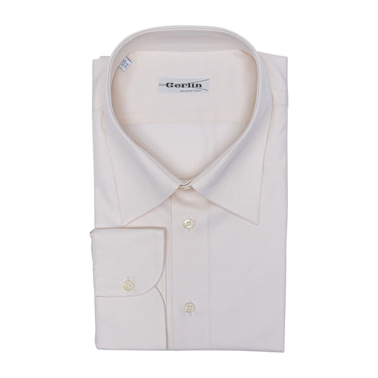 690$ ITALIAN LUXURY GERLIN Shirt Ivory Fine Cotton 1P ZILLI