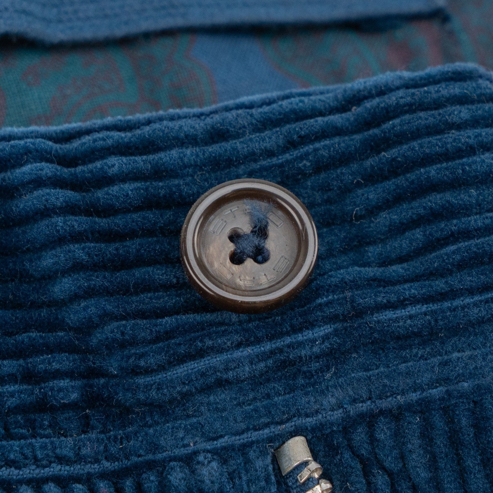 780$ ETRO MILANO Blue Corduroy Cotton Pant Straight Leg 40 US / 56 EU