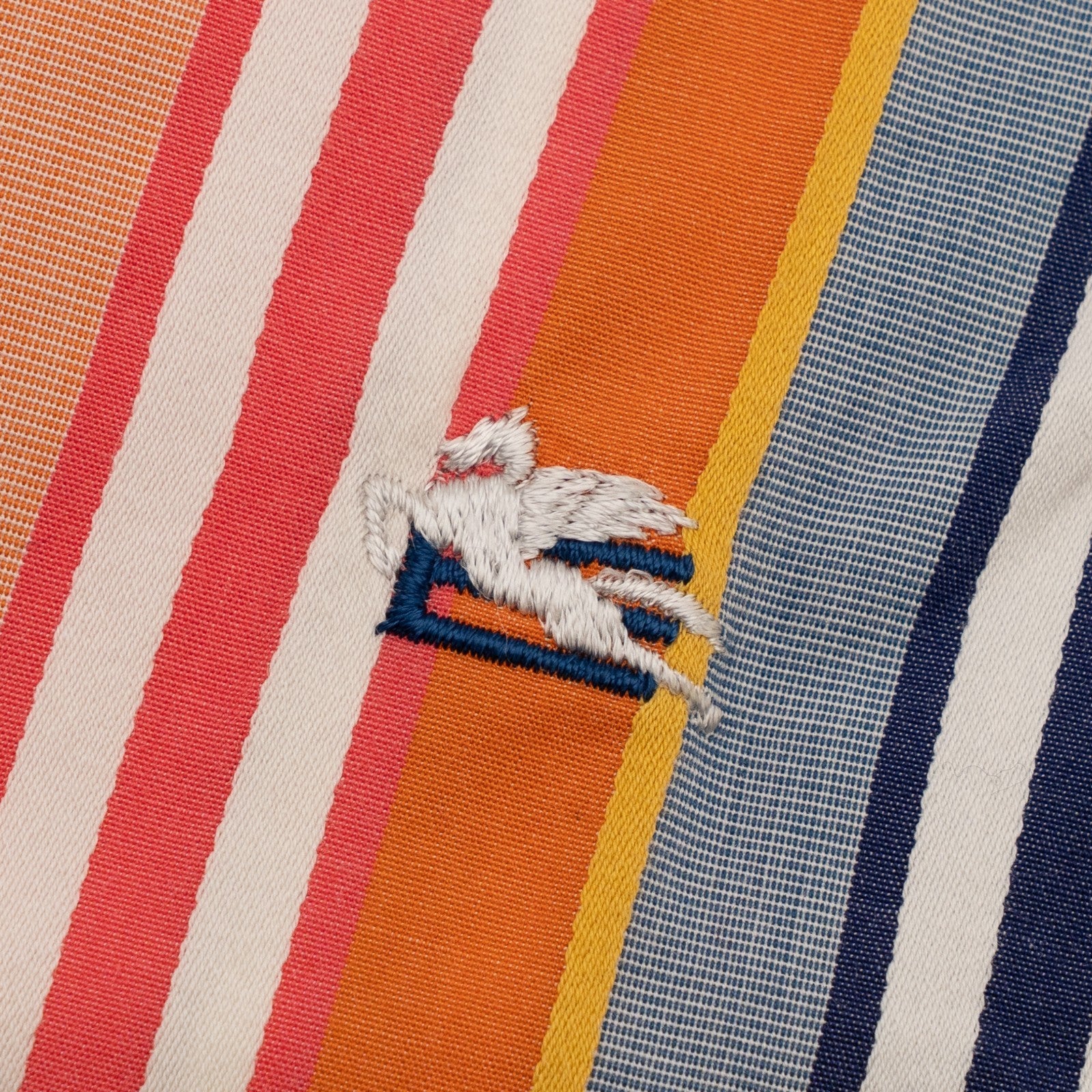 500$ ETRO MILANO Shirt Striped Multicolor Spread Collar 100% Cotton Size L