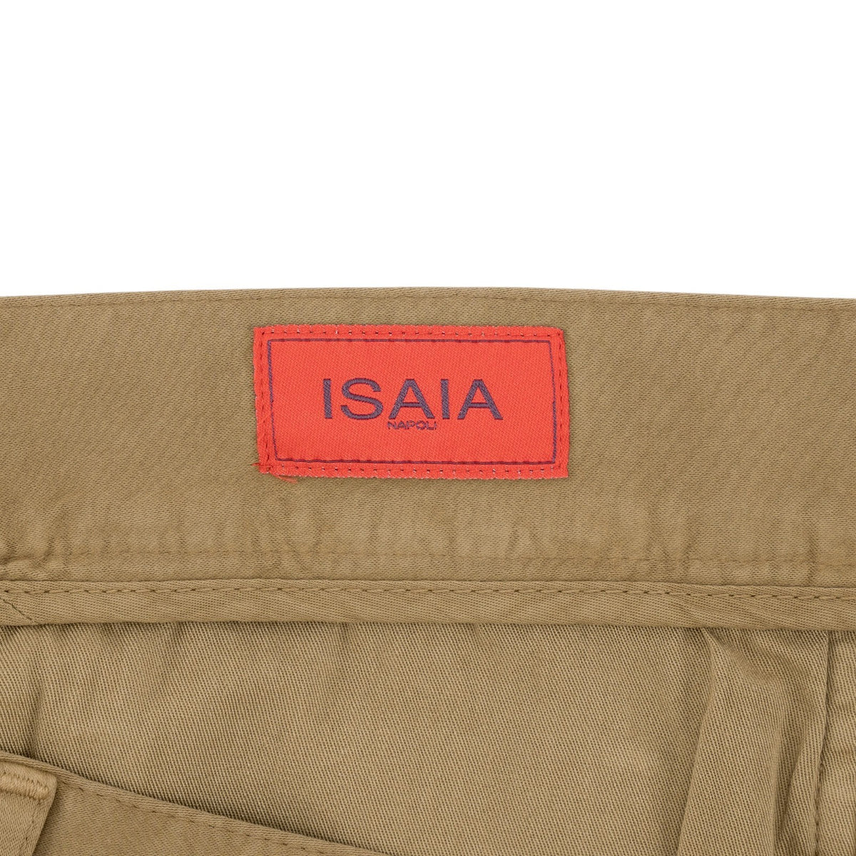 925$ ISAIA NAPOLI "SpaccaNapoli" Beige Pant Chin Cotton Cashmere Reg 38 US 54 EU