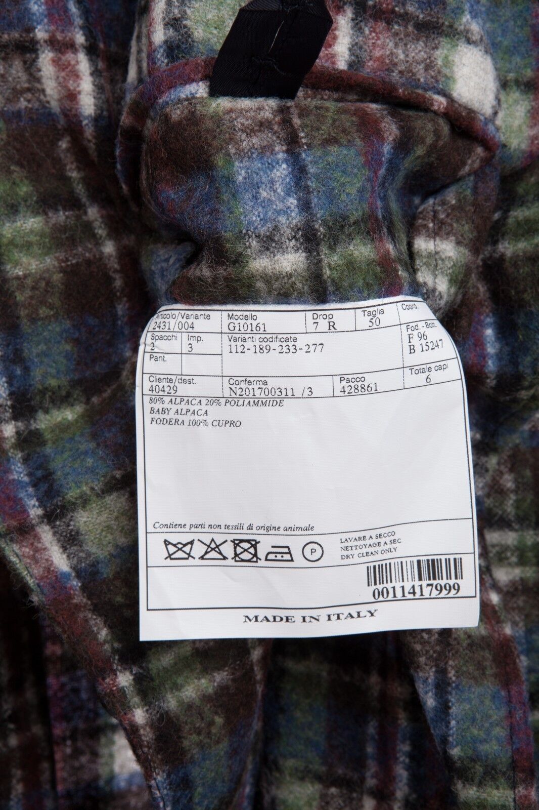 $2240 BELVEST Check Baby Alpaca Sport Jacket 40 US / 50 EU Drop 7R  F/W 2018