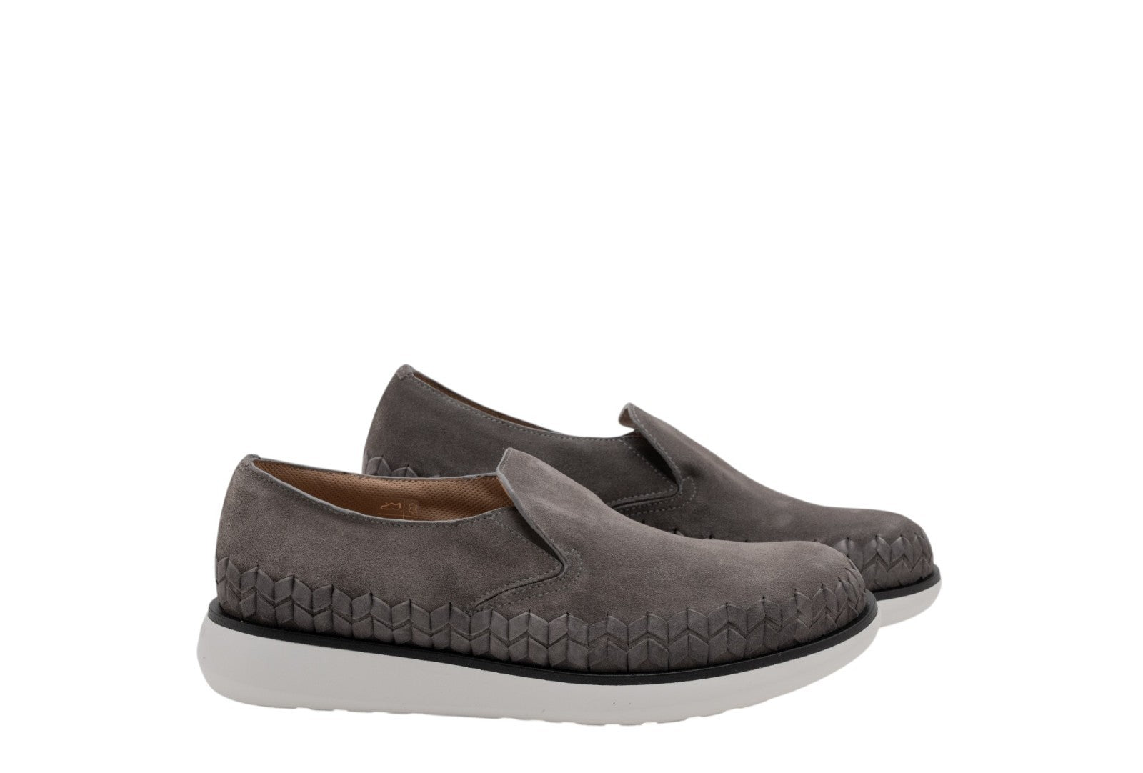 1050$ GIORGIO ARMANI Sneaker Shoes Slip-On Gray Woven Suede 6 UK / 7 US / 40 IT