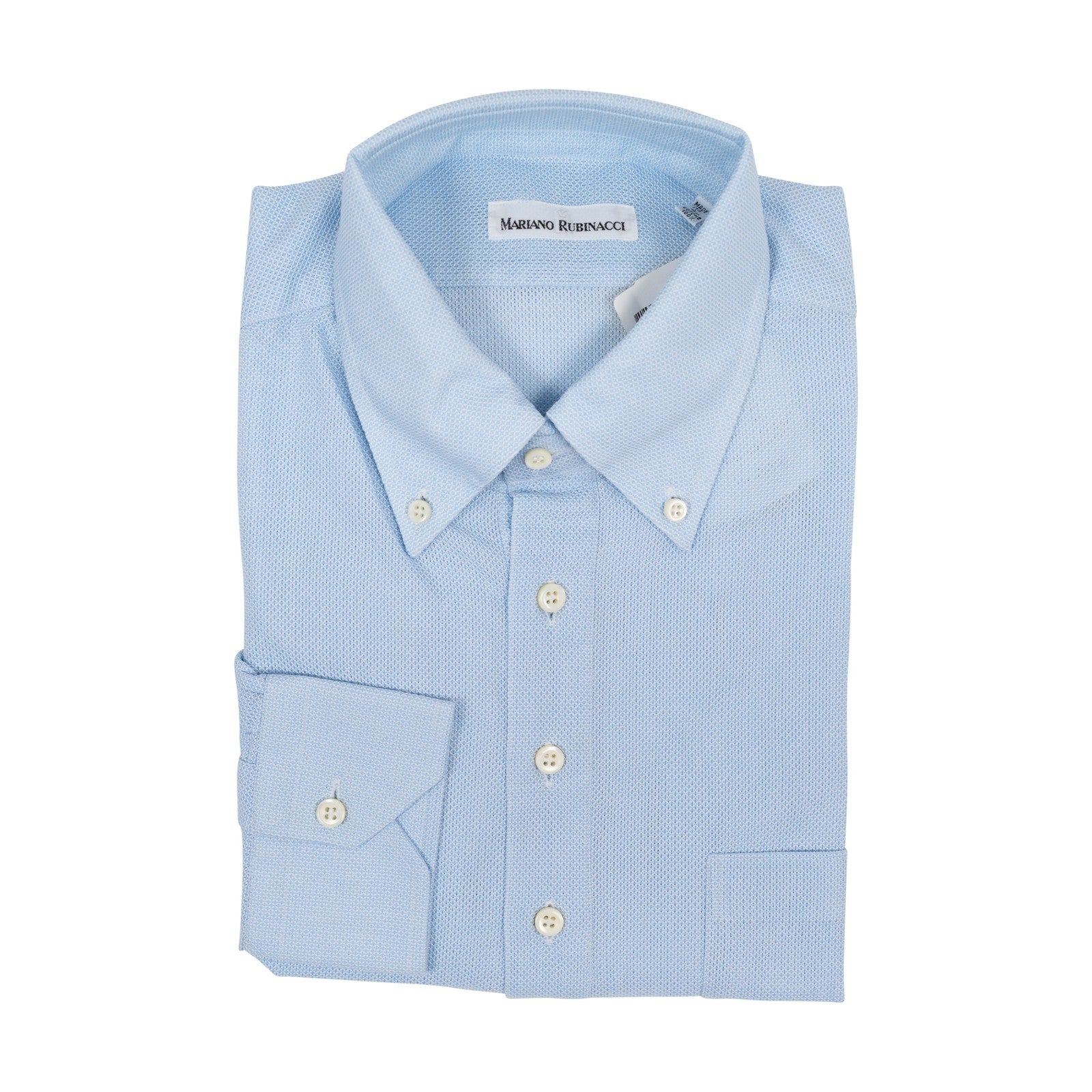 425$ RUBINACCI NAPOLI Blue Popover Shirt Cotton Button Down Classic Fit  1S