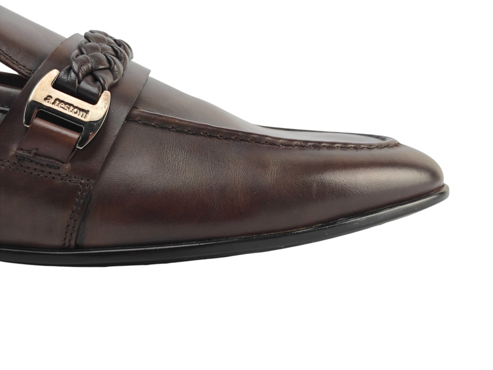 1200$ TESTONI Loafer Shoes Burnished Calf Cigar Brown 8 UK / 9 US / 42 IT
