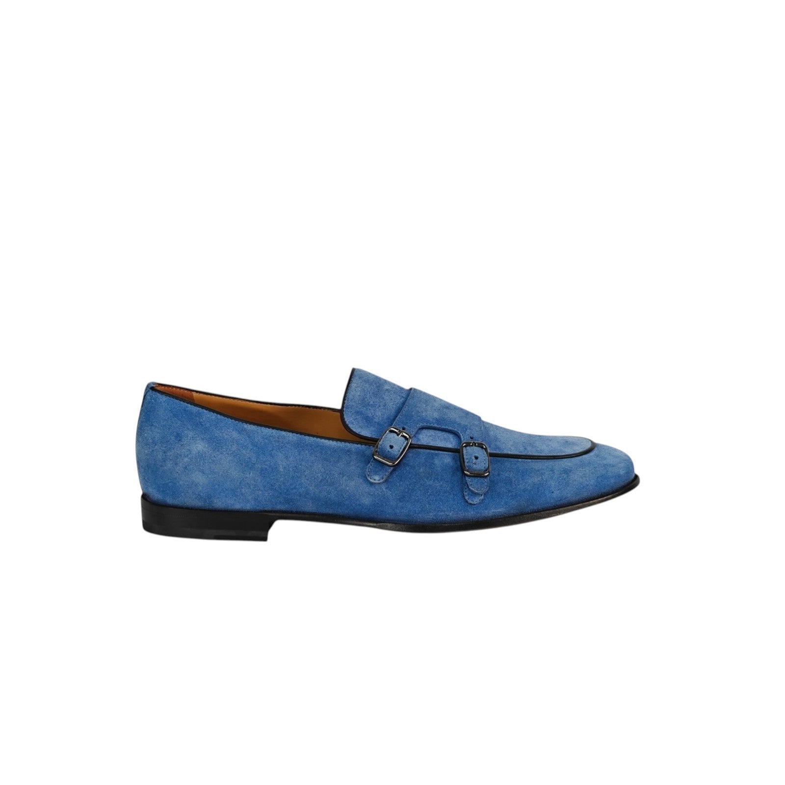 1250$ TESTONI "Portonovo" Blue Loafer Monk Shoes Suede 8 UK / 9 US / 42 IT
