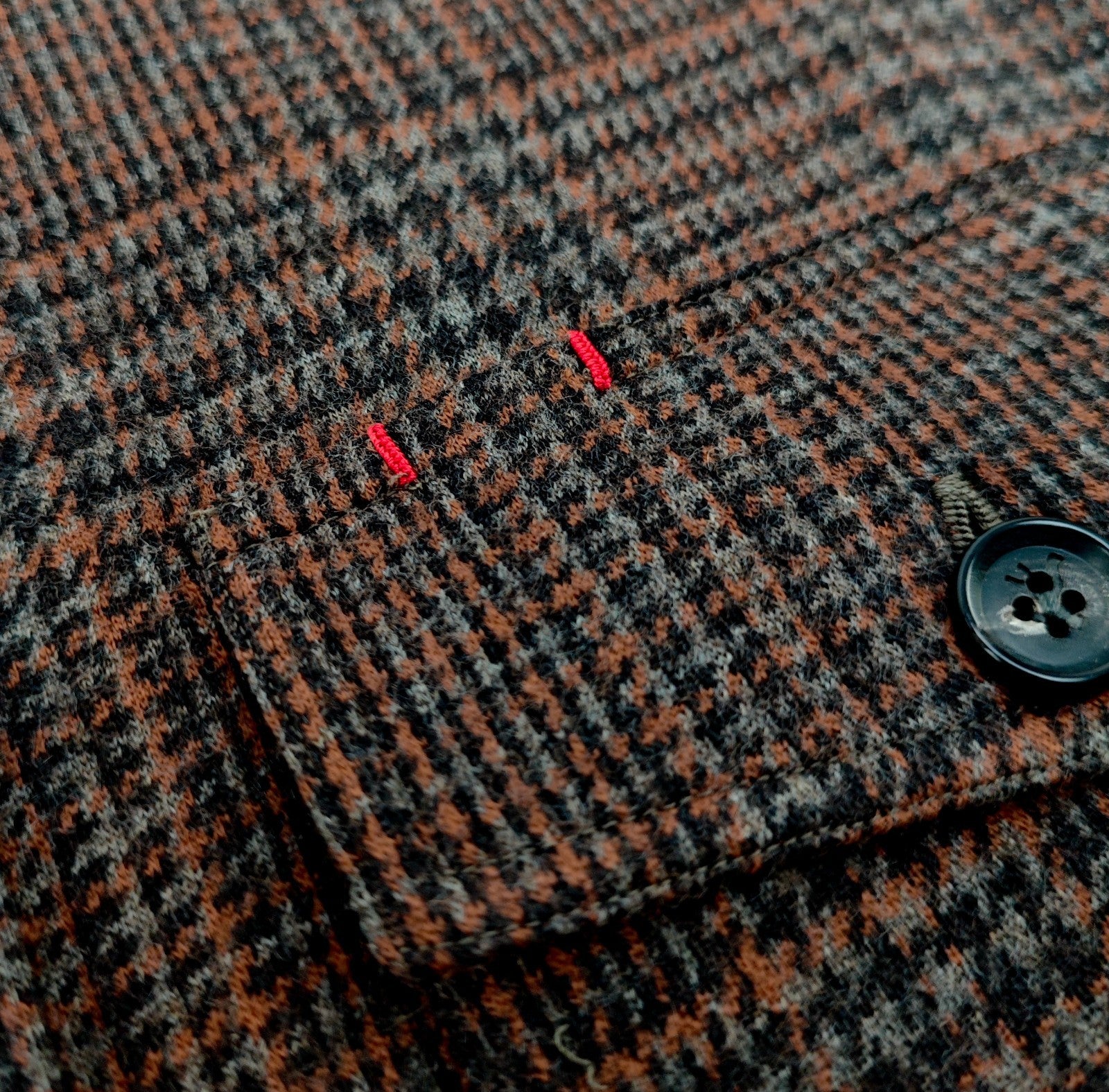 $1850 ISAIA NAPOLI Brown Hand-Sewn Overshirt Jacket Plaid Flannel Wool Size XXL