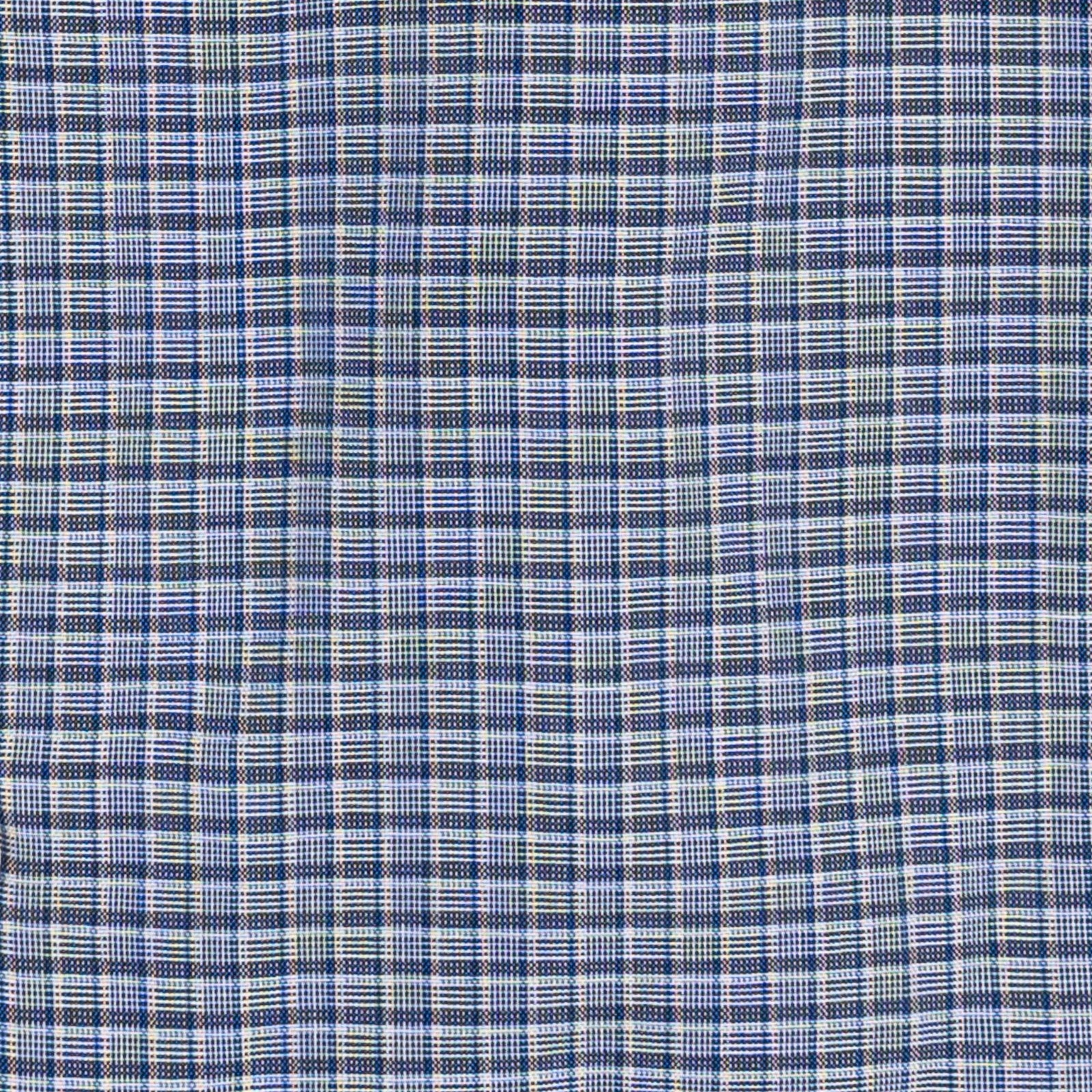520$ RUBINACCI NAPOLI Blue Hand-Sewn Checks Shirt Cotton Classic Fit   2Q