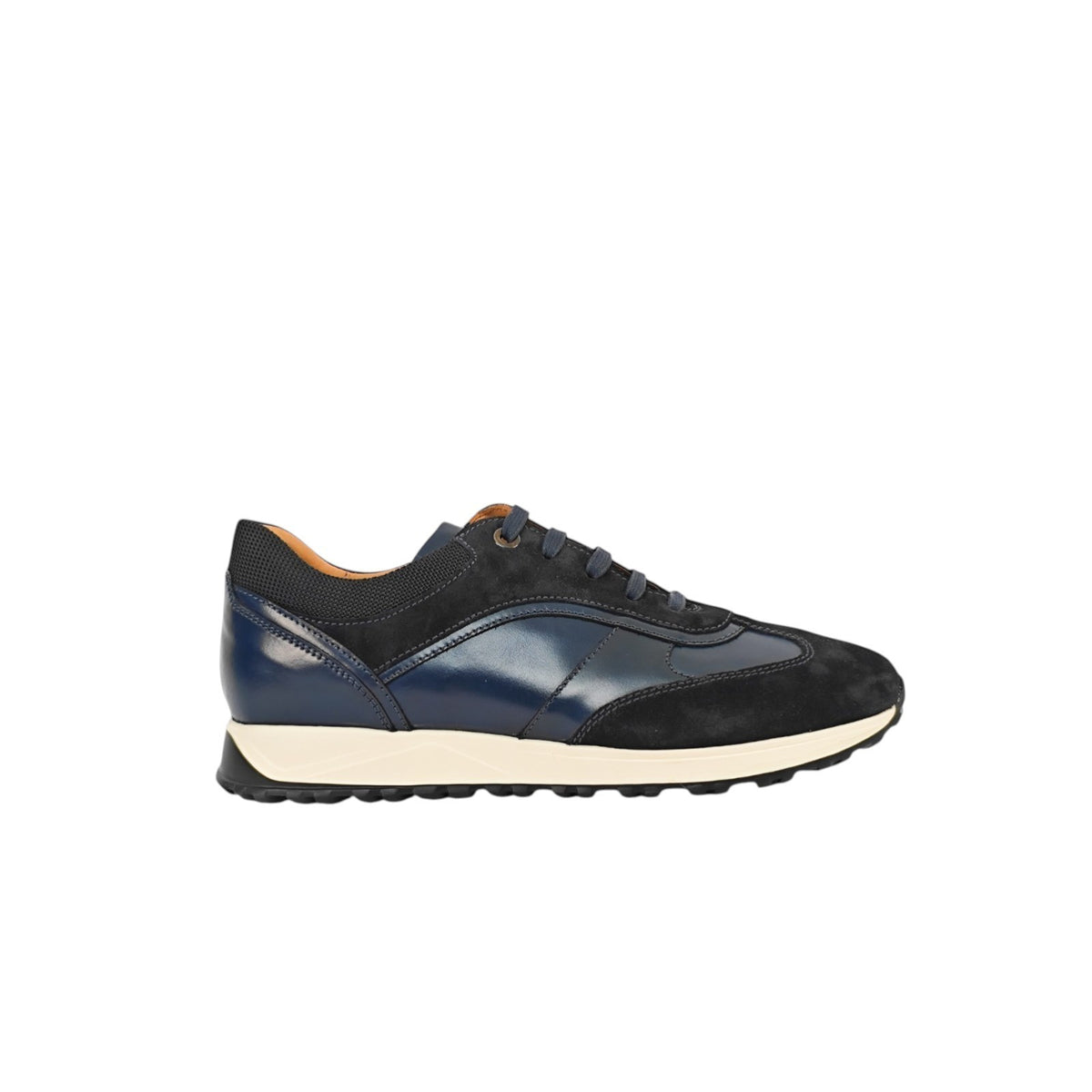 800$ TESTONI Blue Sneaker Plain Calf + Suede + Fabric  8 UK  / 9 US / 42 IT