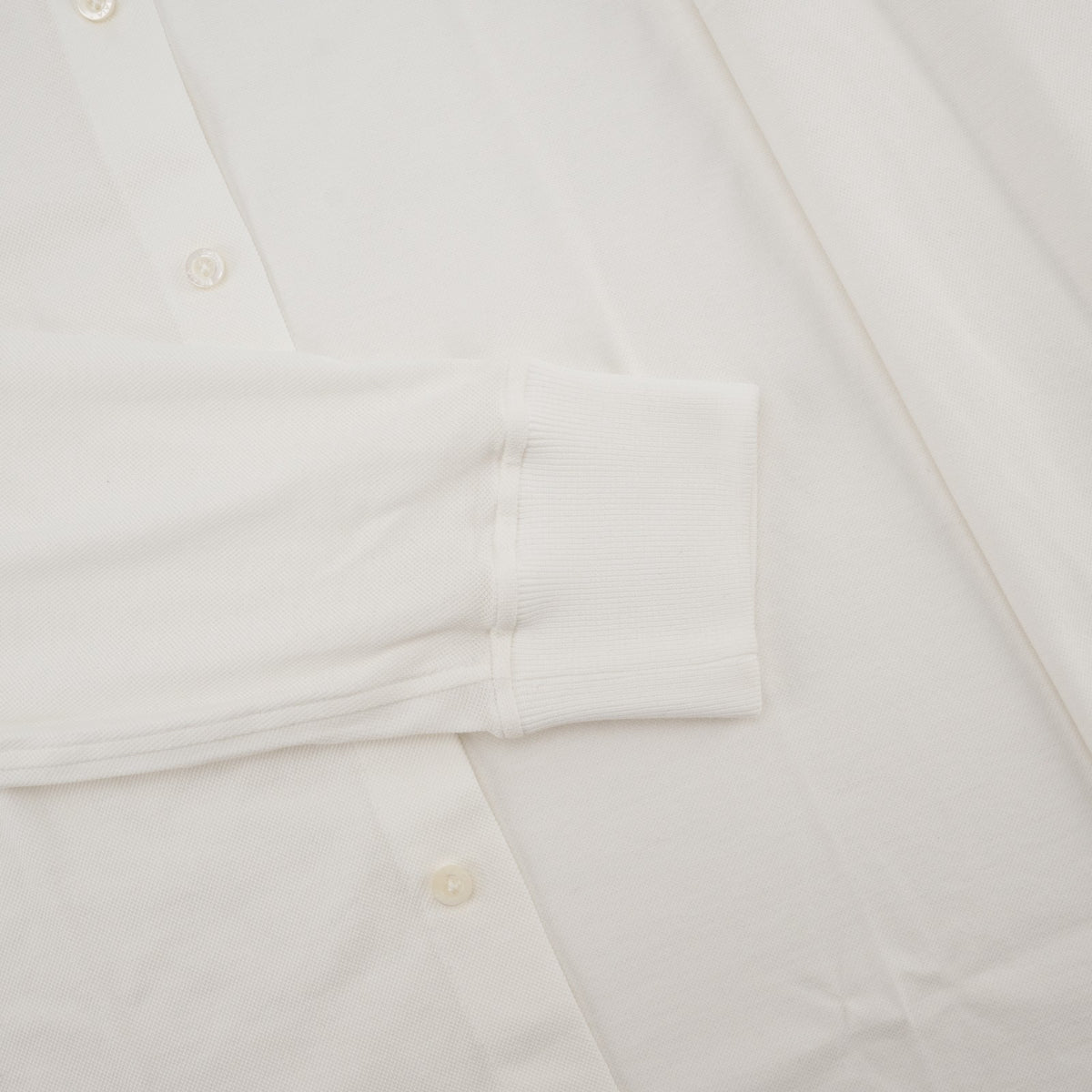 730$ ISAIA NAPOLI Polo Shirt Hand-Sewn White Piquet Cotton 17.75 - 40