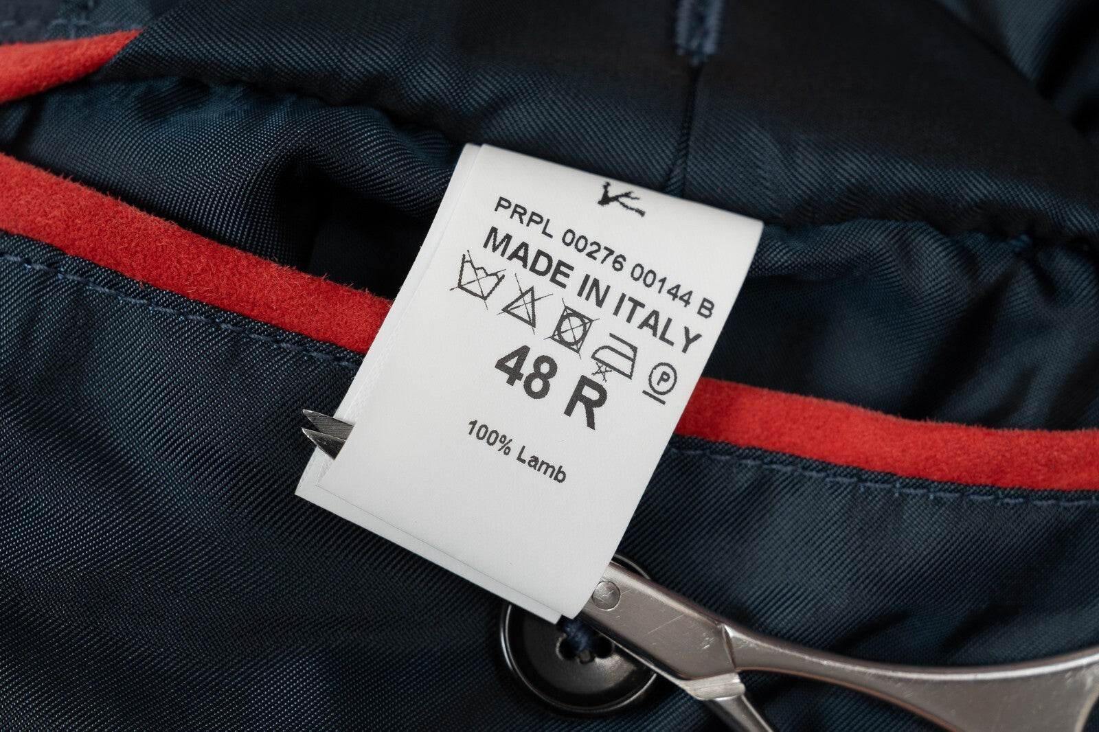 $5800 ISAIA NAPOLI Slate Blue Bomber Jacket 100% Lambskin Leather 38 US / 48 EU