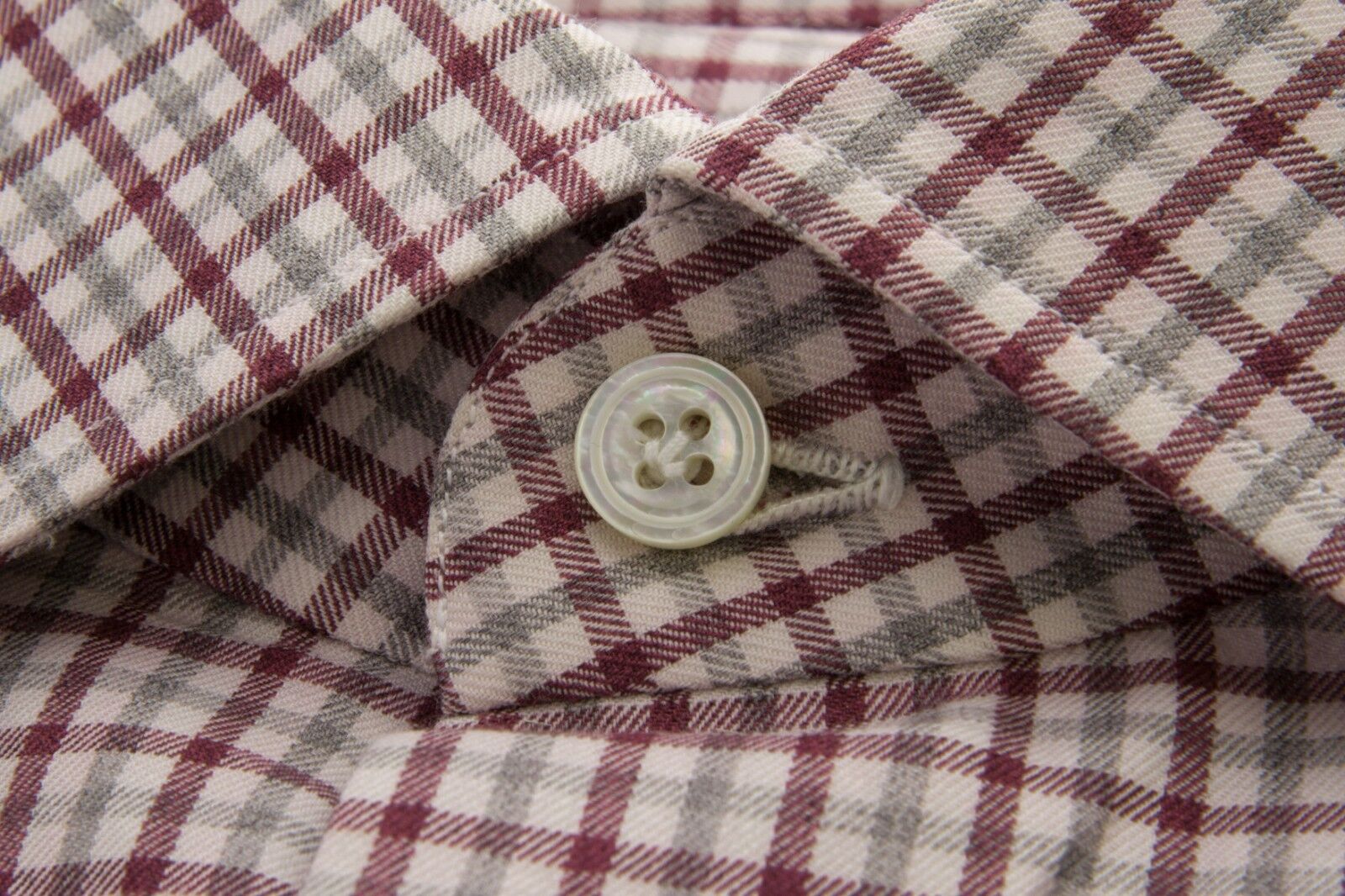 BELVEST by Finamore Napoli Shirt Cashmere / Cotton Checks 16 1/2 - 42 Reg