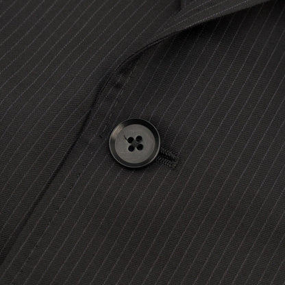 $6850 ISAIA NAPOLI "Capri" Black Suit Hand-Sewn Fine Wool Striped 8R