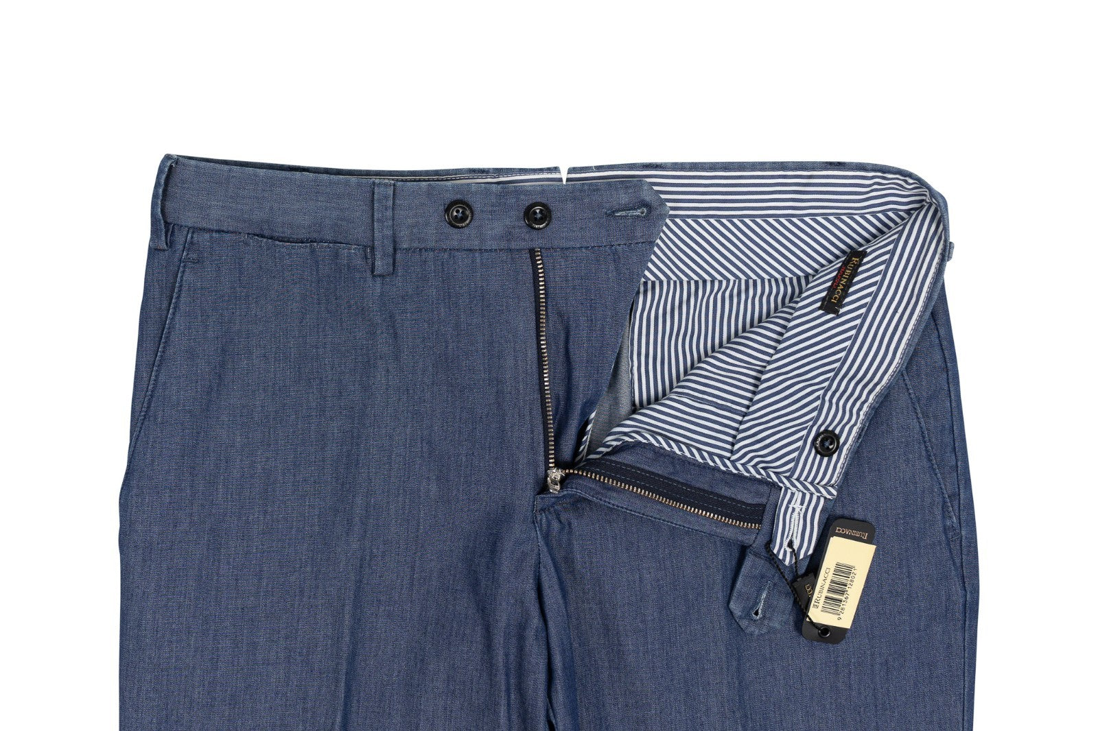 620$ RUBINACCI NAPOLI Denim Blue Trouser Pant Stretch Cotton 30 US / 46 EU