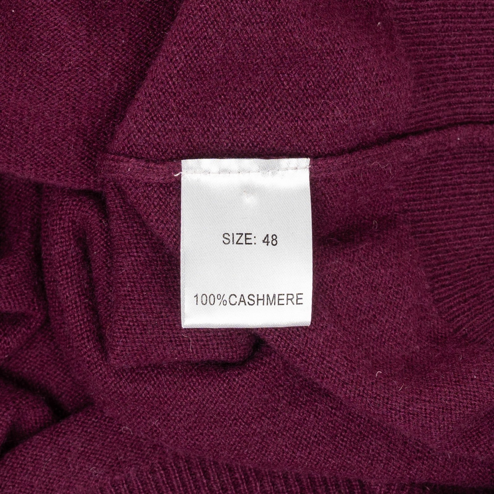 750$ RUBINACCI NAPOLI Eggplant Sweater V-Neck 100% Cashmere 38 US / 48 EU