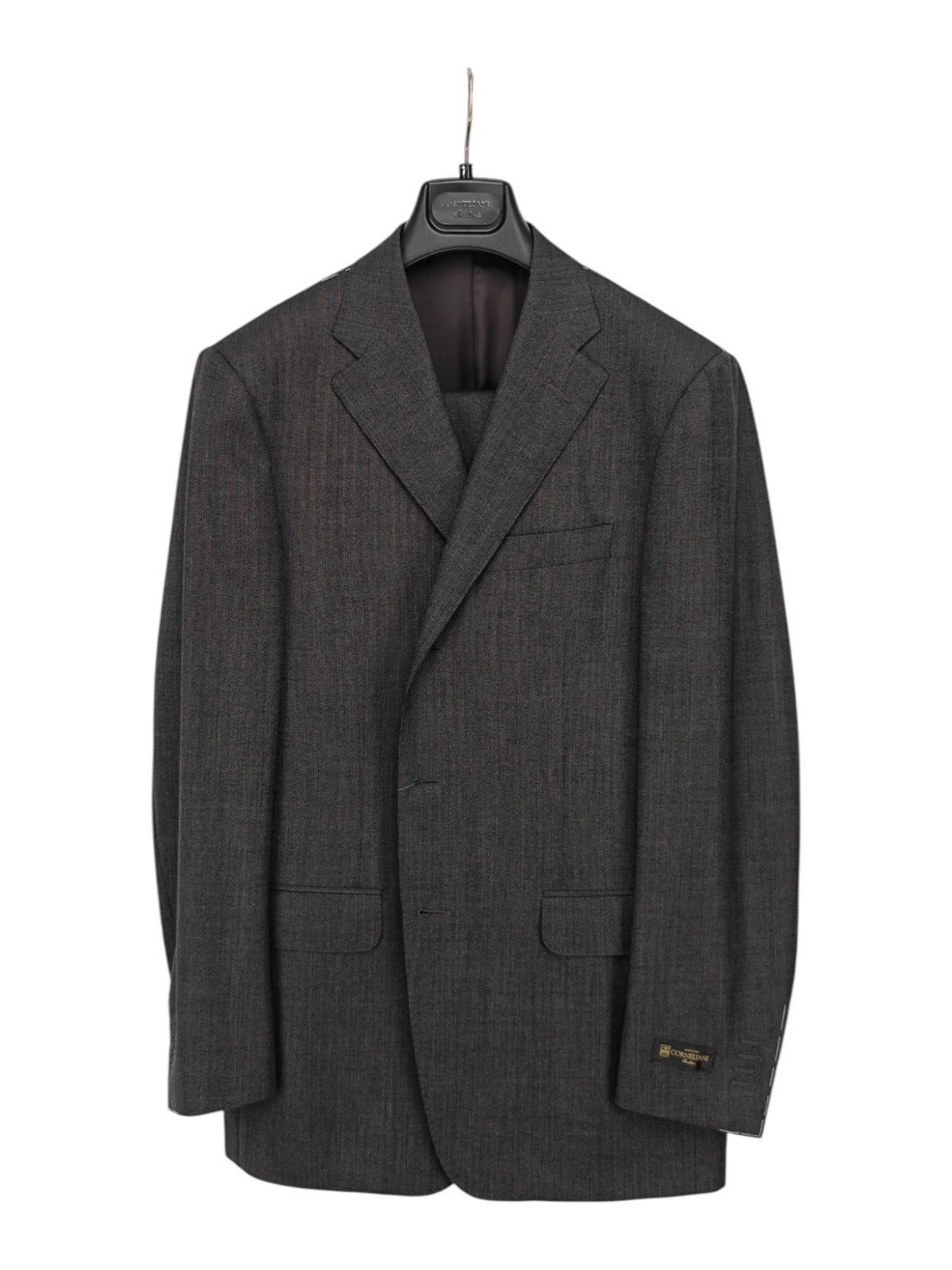 $1300 CORNELIANI Gray Textured Suit Wool SuperFine 150's  38 US / 48 EU  6R