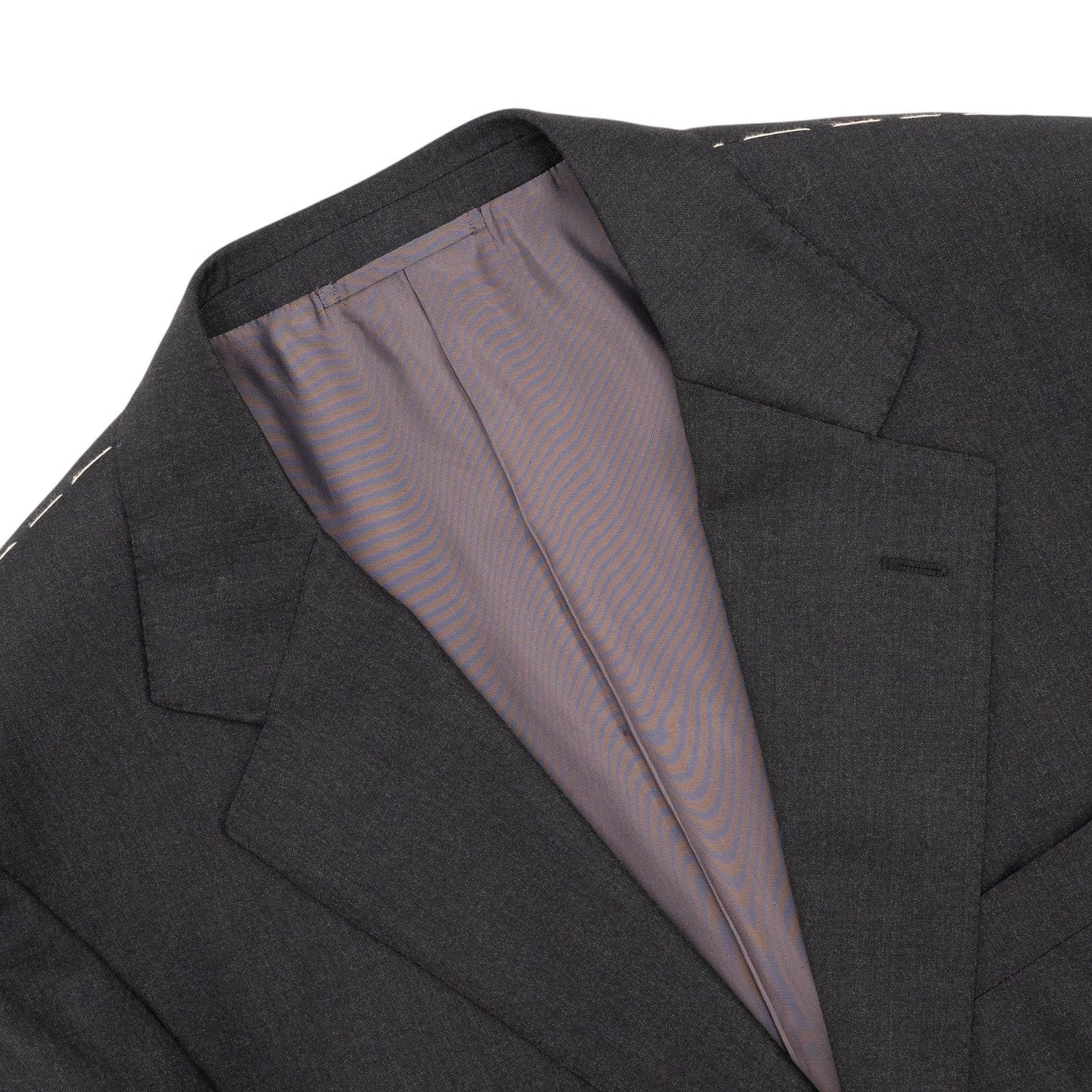 $2400 RAFFAELE CARUSO Dark Gray Suit Superfine Wool 110's 44 US 54 EU