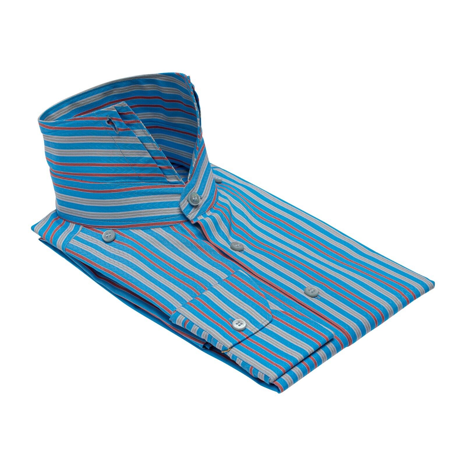 690$ LUXURY GERLIN Shirt Striped Jacquard ALUMO Cotton 16 - 41 2U ZILLI
