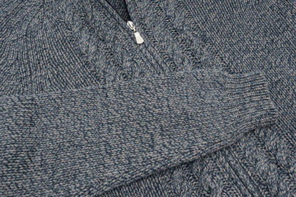 $1600 FEDELI "Breton" Blue Cardigan Jacket Zip Cashmere Blend 40 US / 50 EU