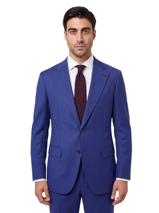 $9995 ISAIA "Sanita" Top Cashmere Worsted Spun Suit Electric Blue 44 US / 54 IT