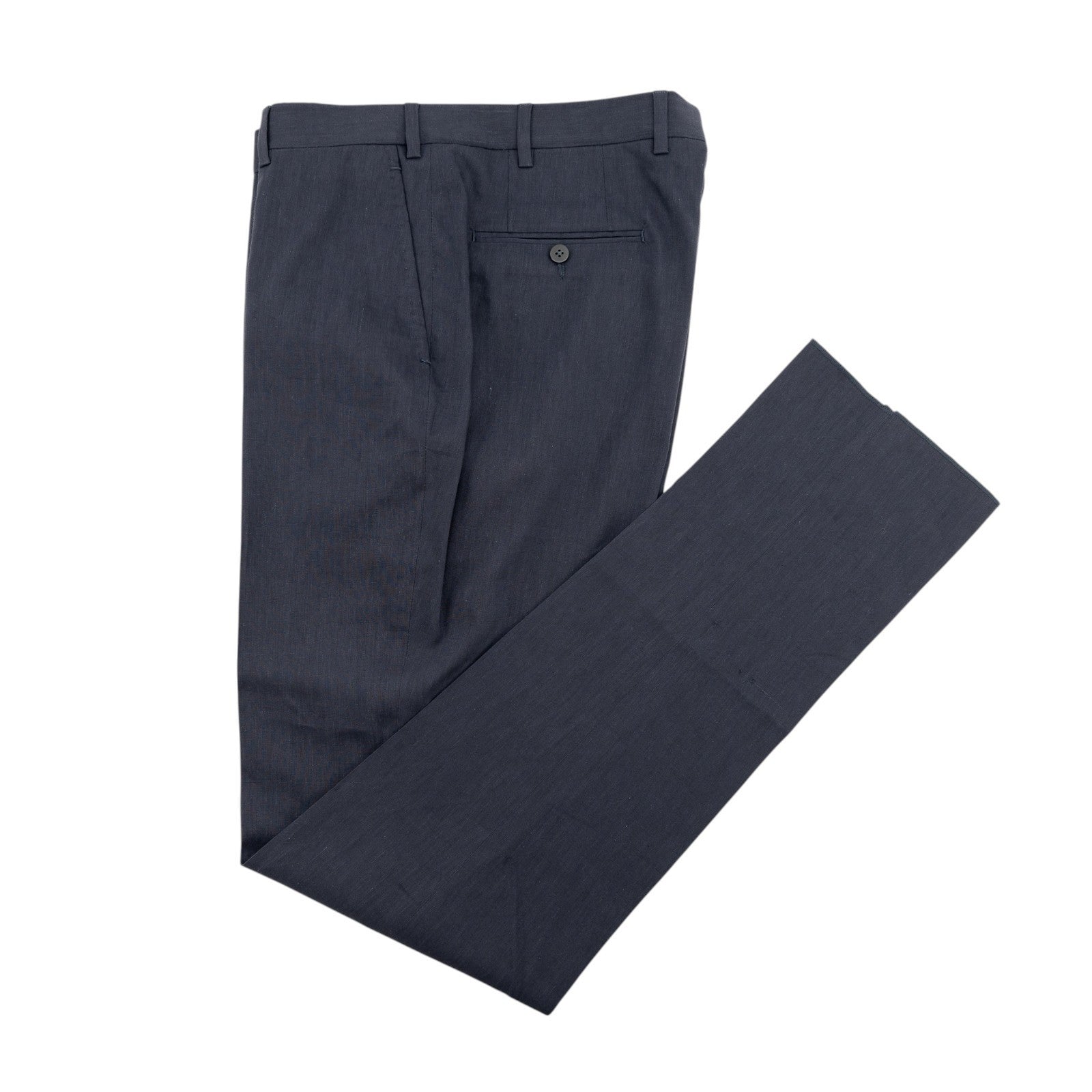 1650$ ISAIA NAPOLI Hand-Sewn Tapered Dress Pant Wool Linen Blue 36 US / 52 EU