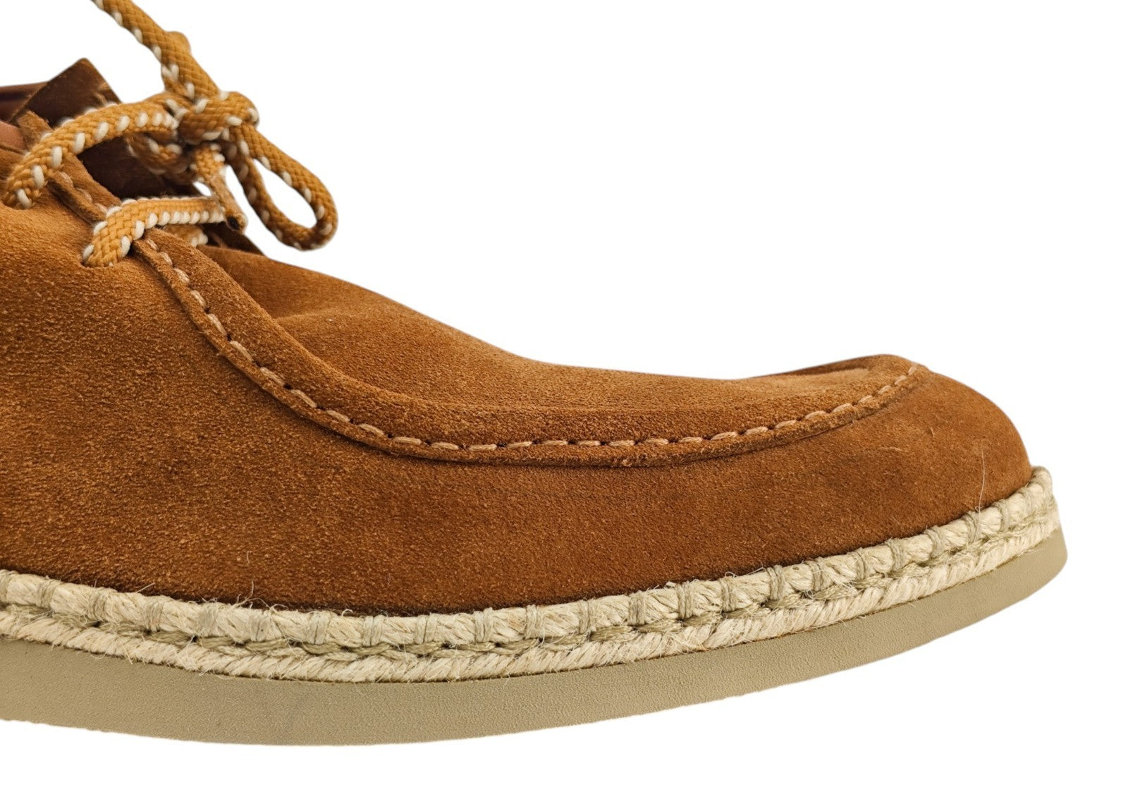 1200$ TESTONI Desert Moc-Toe Boot Buffalo Suede Calf Caramel 8 UK / 9 US / 42 IT