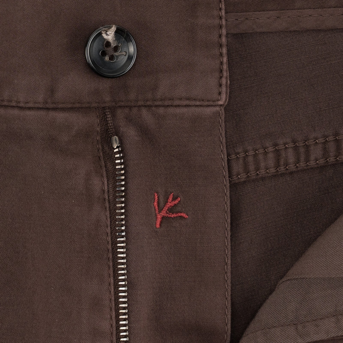 850$ ISAIA NAPOLI "Chiaia" Brown Chino Sport Pant Cotton  Cashmere - Leather Tag