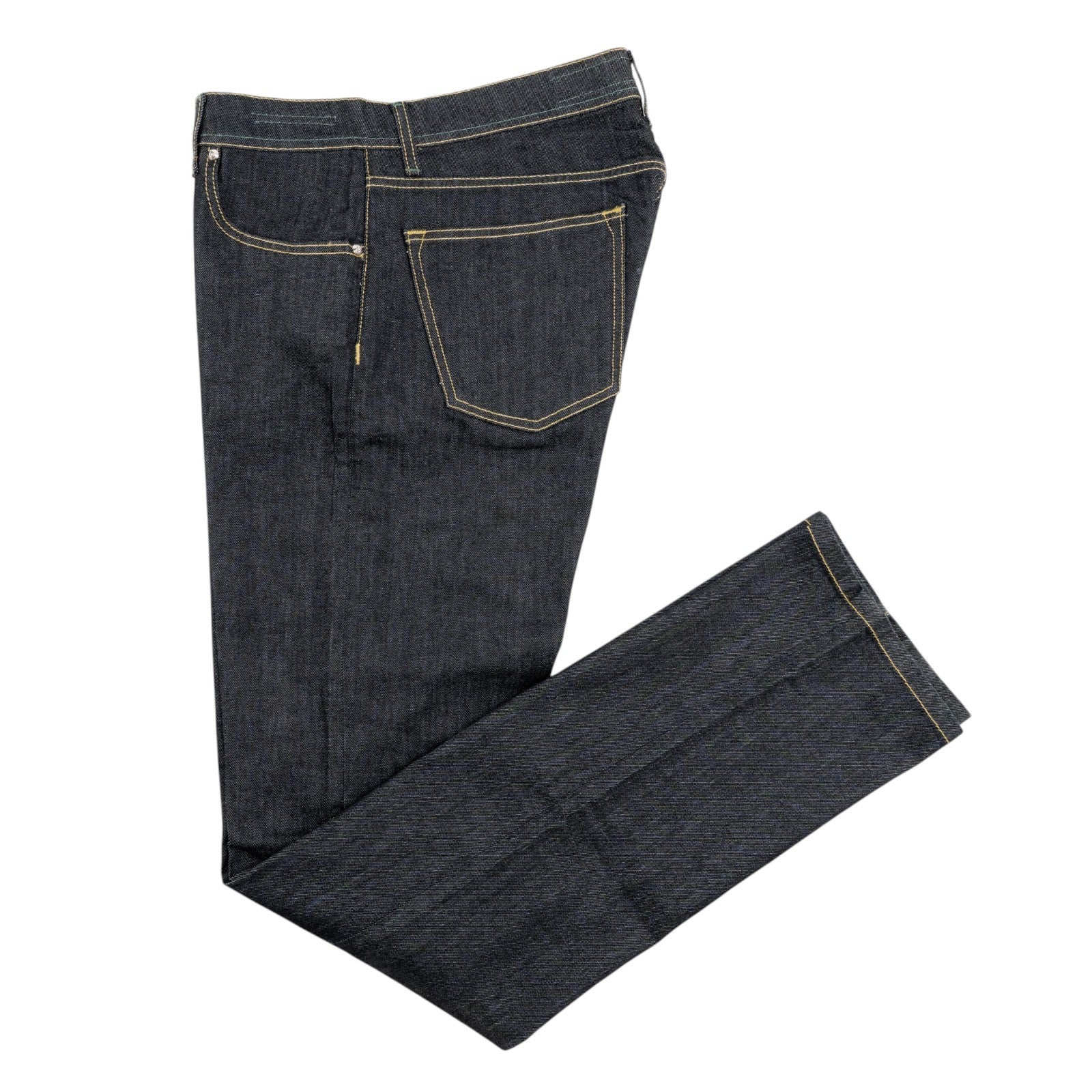 415$ LUIGI BORRELLI NAPOLI Blue Denim Jeans Pant Raw Cotton 37 US / 53 EU