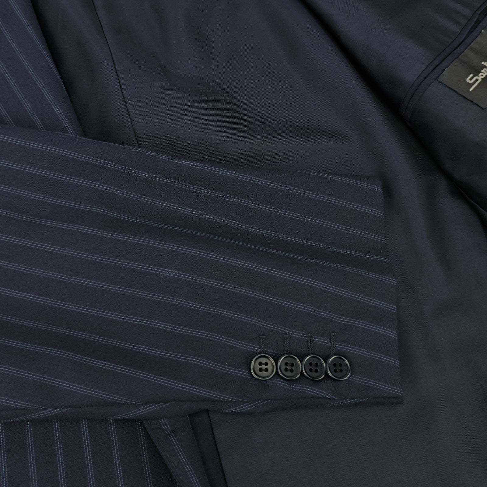 2800$ SARTORIO NAPOLI by KITON Blue Handmade Suit Wool Pinstripe 40 US 50 IT