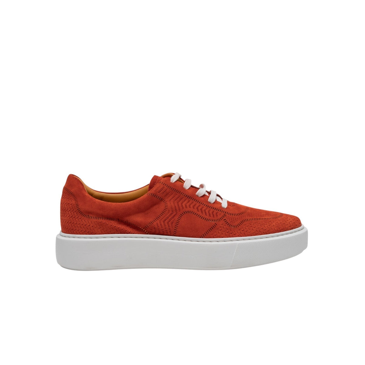 850$ TESTONI "Sassari" Sneaker Unlined Suede Flame 8 UK  / 9 US / 42 IT