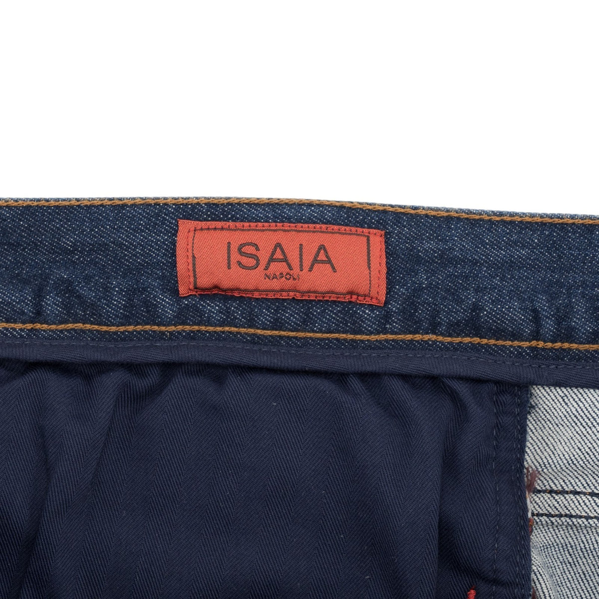795$ ISAIA NAPOLI Blue Denim 5 Pocket Jeans Stretch Cotton Slim Fit 34 US /50 EU