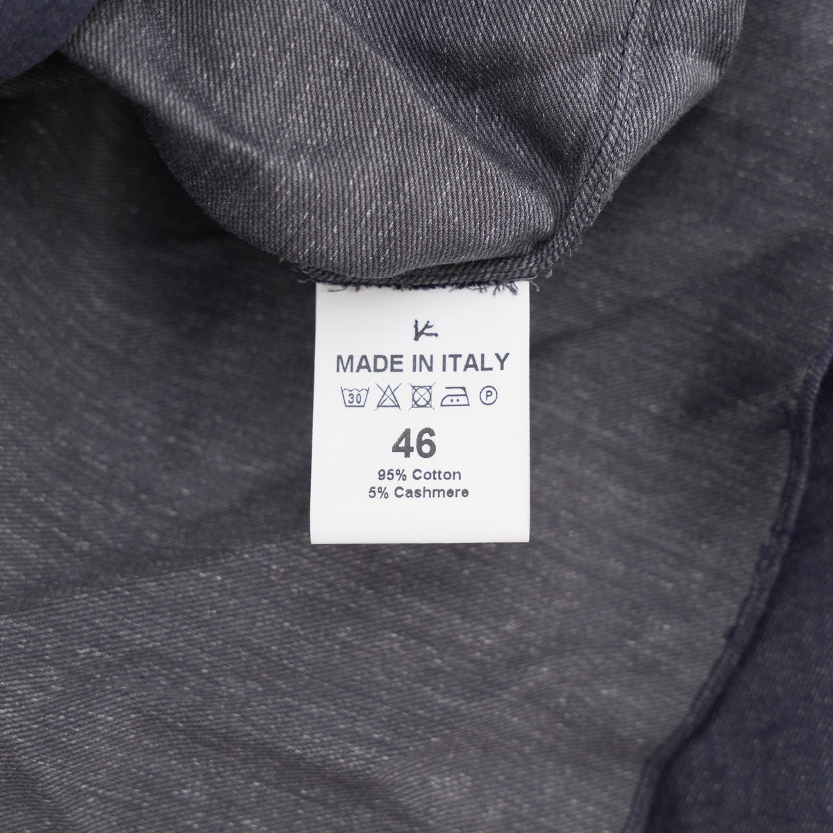 795$ ISAIA "Mix" Dress Shirt Dark Blue Cotton - Cashmere Hand - Sewn 18.5 - 46
