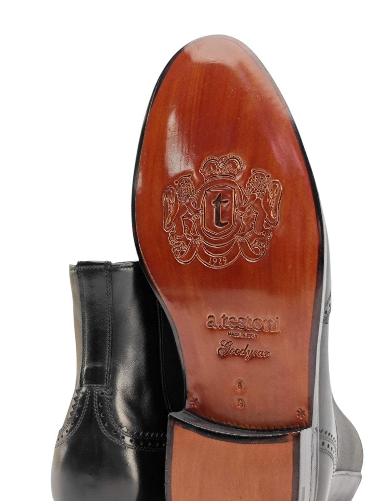 1650$ TESTONI Chelsea Boot Goodyear Welted Black Calf  8 UK / 9 US / 42 IT