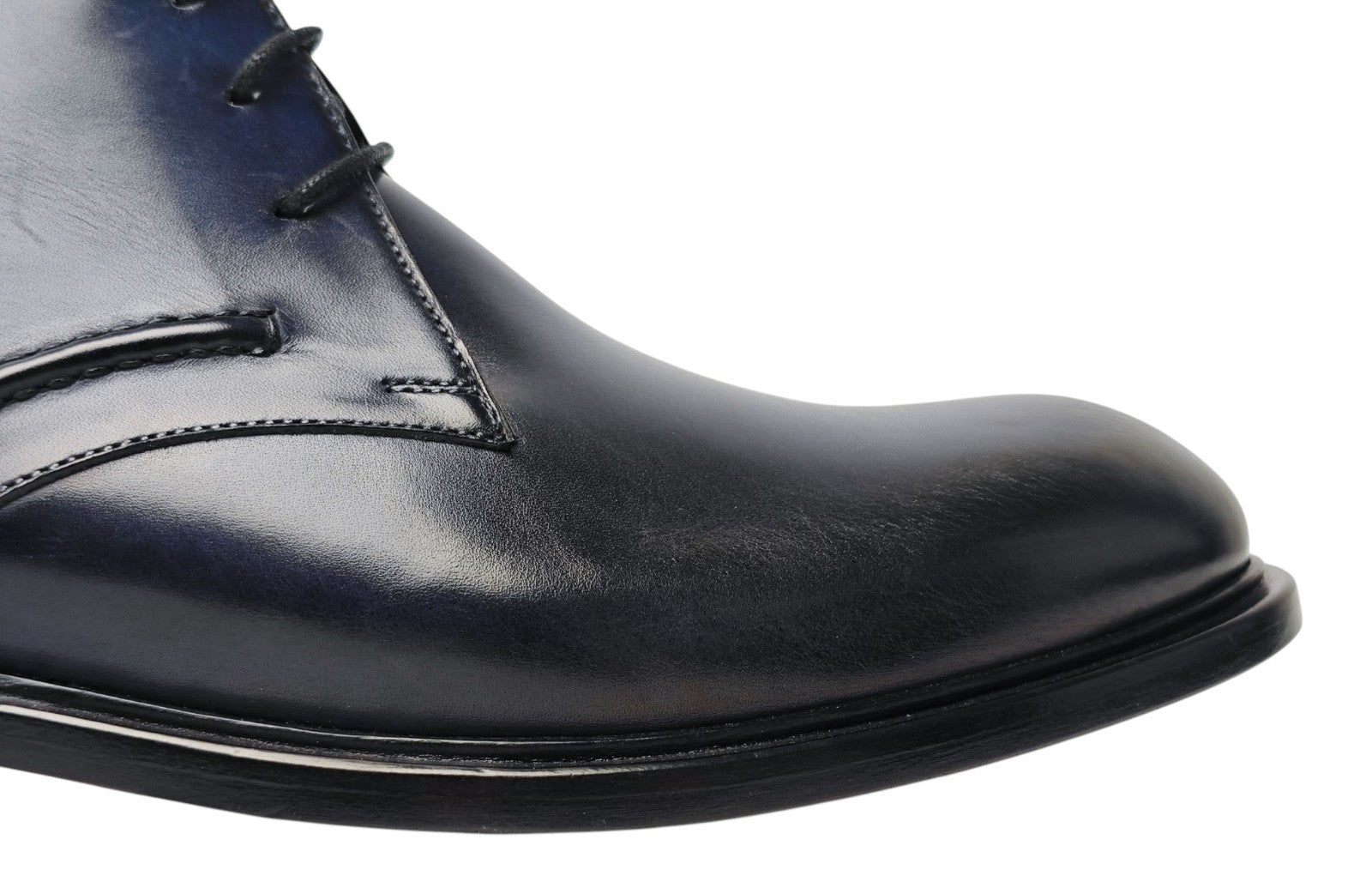 1350$ TESTONI "Alba" Desert Boot Antique Calf Blue 8 UK / 9 US / 42 IT