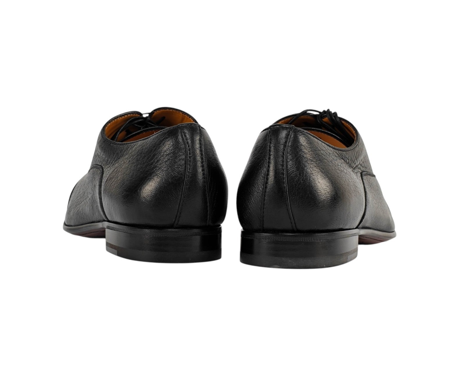 1300$ TESTONI 1929 "Portonovo" Oxford Shoes Deerskin Black  8 UK  / 9 US / 42 IT