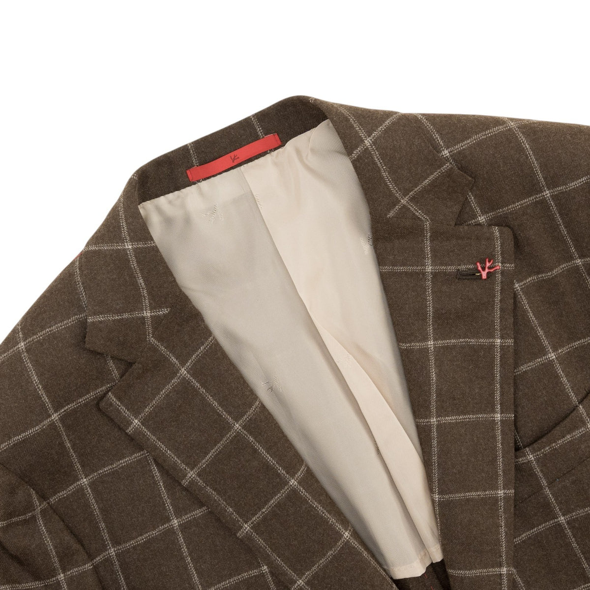 $6850 ISAIA NAPOLI "Capri" Brown Suit Hand-Sewn Black Sheep Wool Windowpane