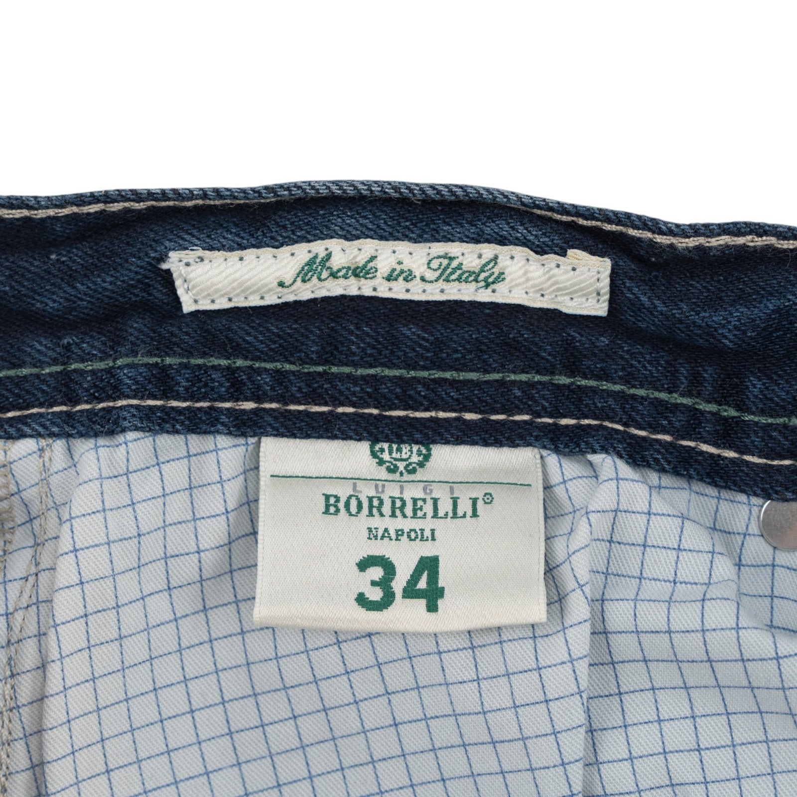 415$ LUIGI BORRELLI NAPOLI Blue Wash Denim Jeans Pant Cotton 34 US / 50 EU