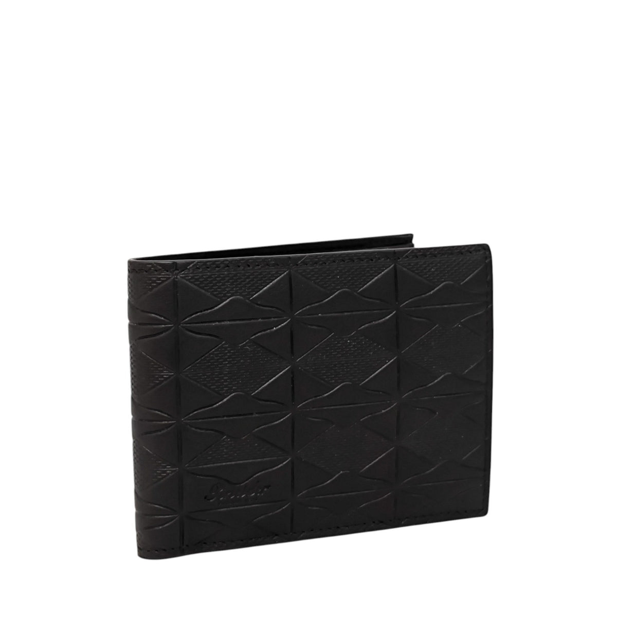 350$ PINEIDER FIRENZE 1774 Embossed Leather Bifold Wallet Black