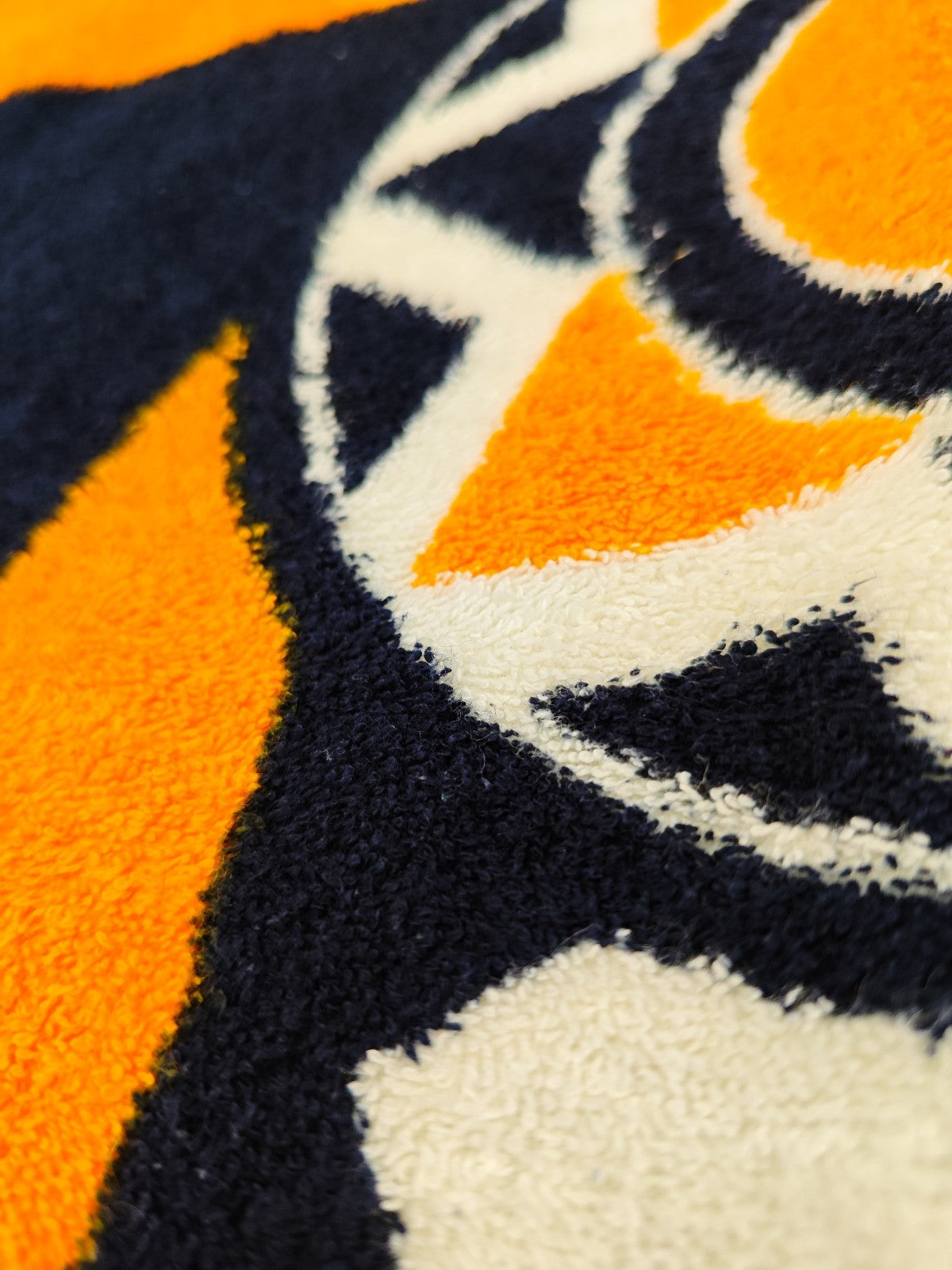 550$ RUBINACCI "Napoli " Nautical Beach Towel 100x180 cm Orange / Blue