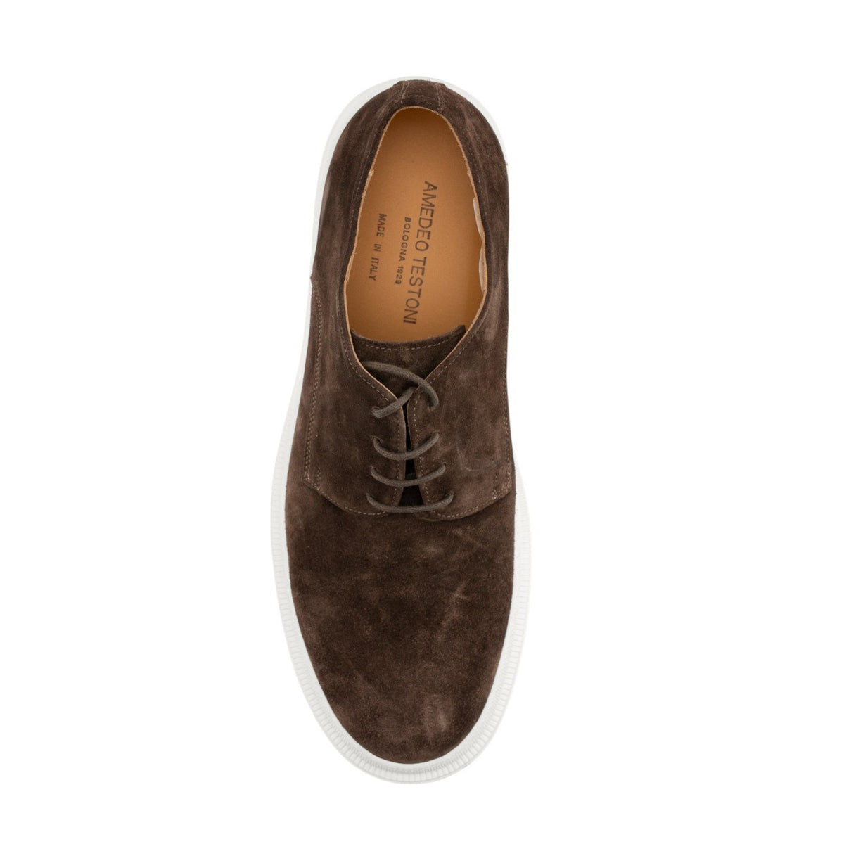 1050$ TESTONI "Mantova" Derby Brown Sneaker Suede Cigar 8 UK  10 US  42 IT