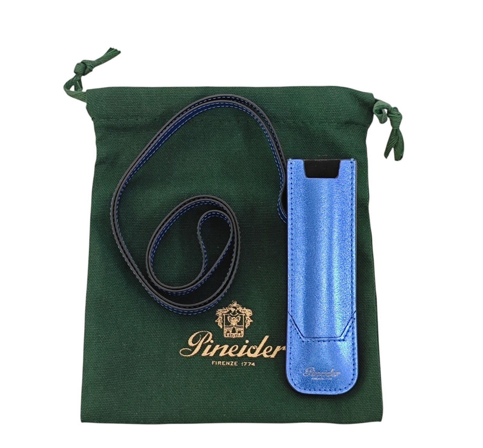150$ PINEIDER FIRENZE 1774 "Metro Smooth" Pen Holder Calf Laminated Blue